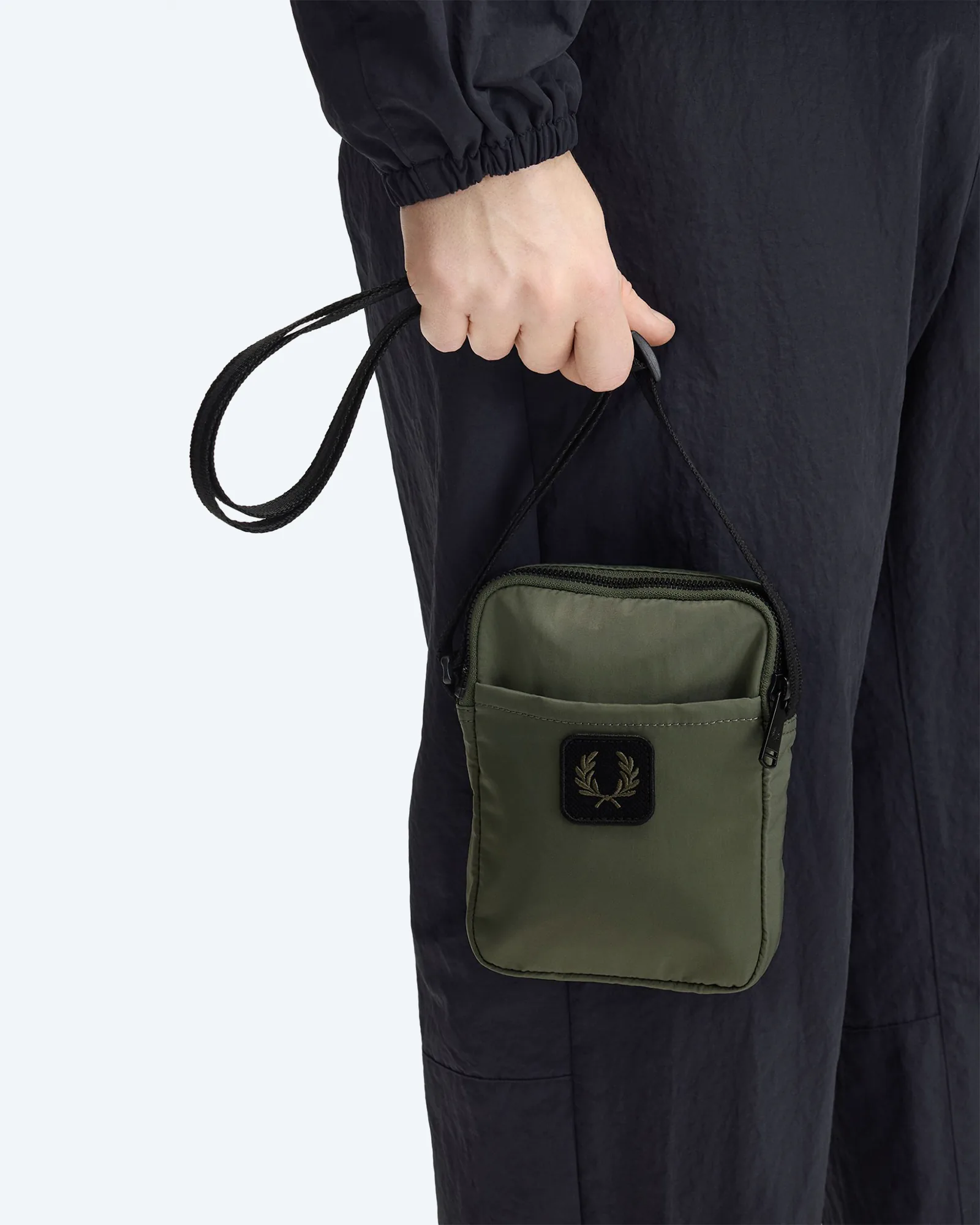 Crinkle Nylon Small Side Bag Laurel Wreath Green