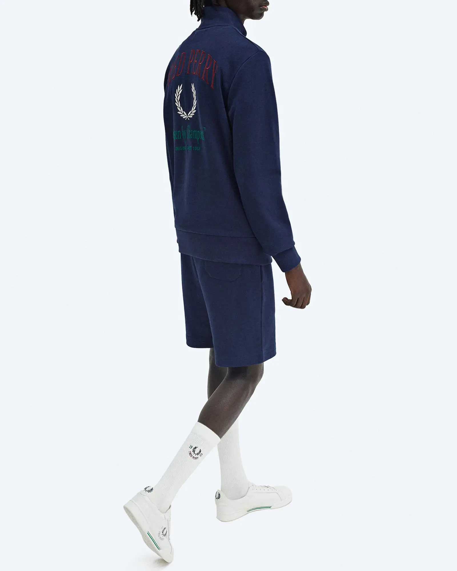 Fred Perry Embroidered Champion Half Zip – Tennis Blue