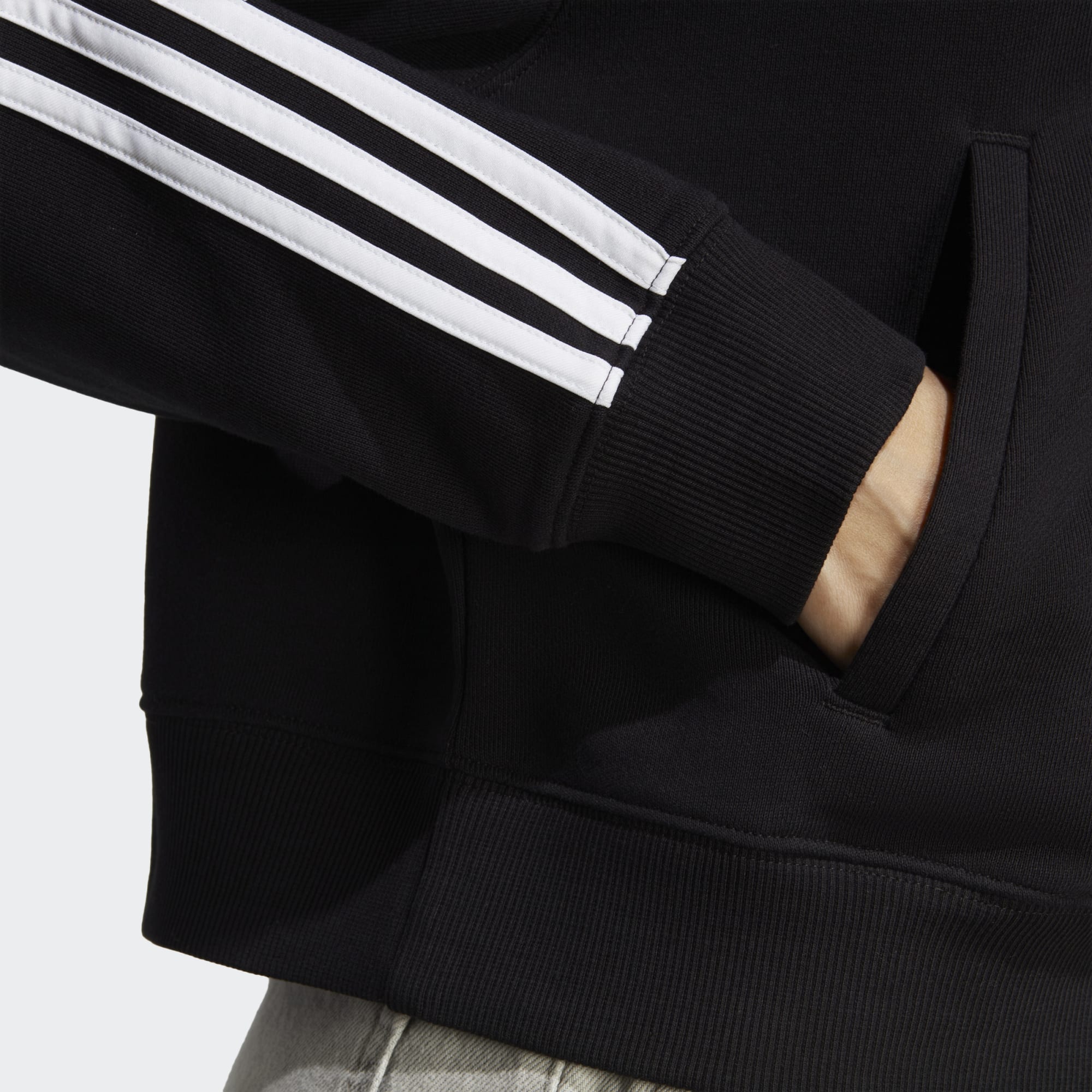 adidas 3-Stripes Zip Hoody Black/White