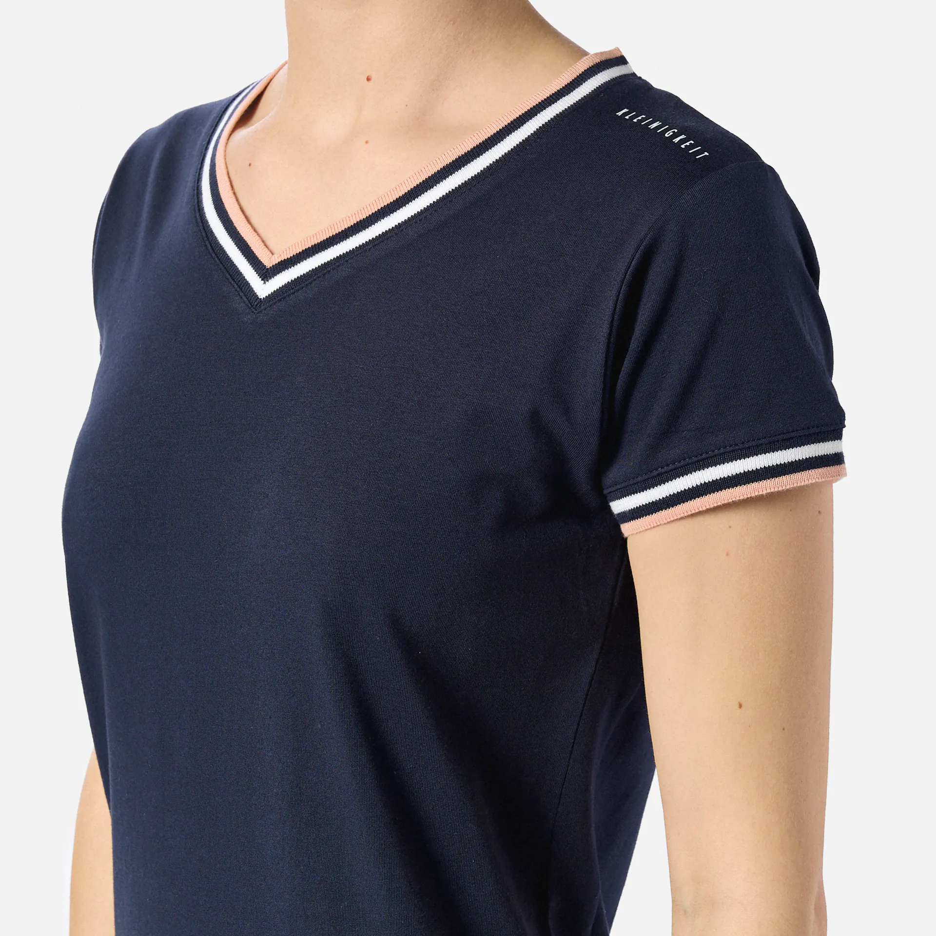 Kleinigkeit Görls Skörti V-Neck Dress Navy/Rosa Stripe
