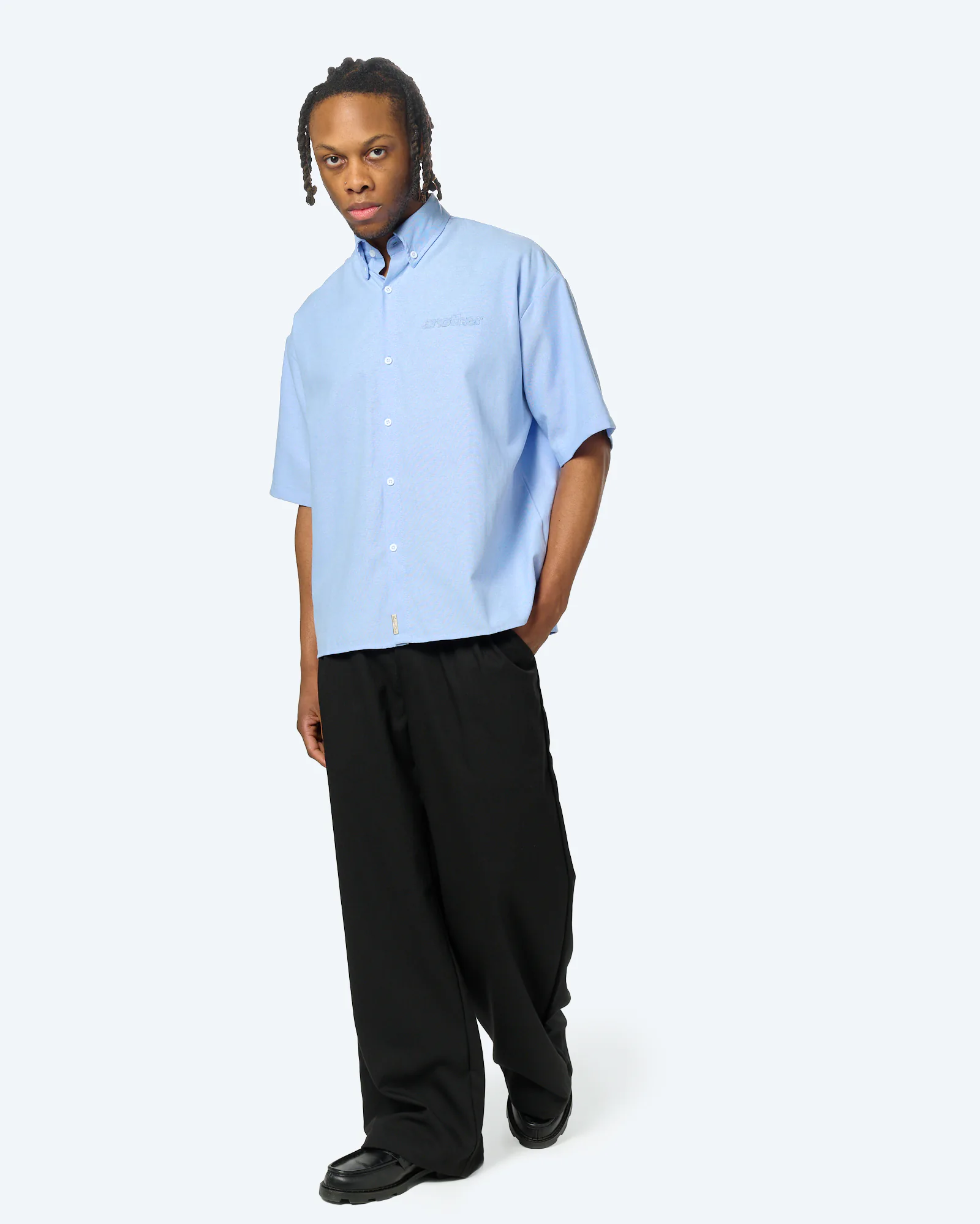 Another Cotton Everyday Short Sleeve Shirt Blue