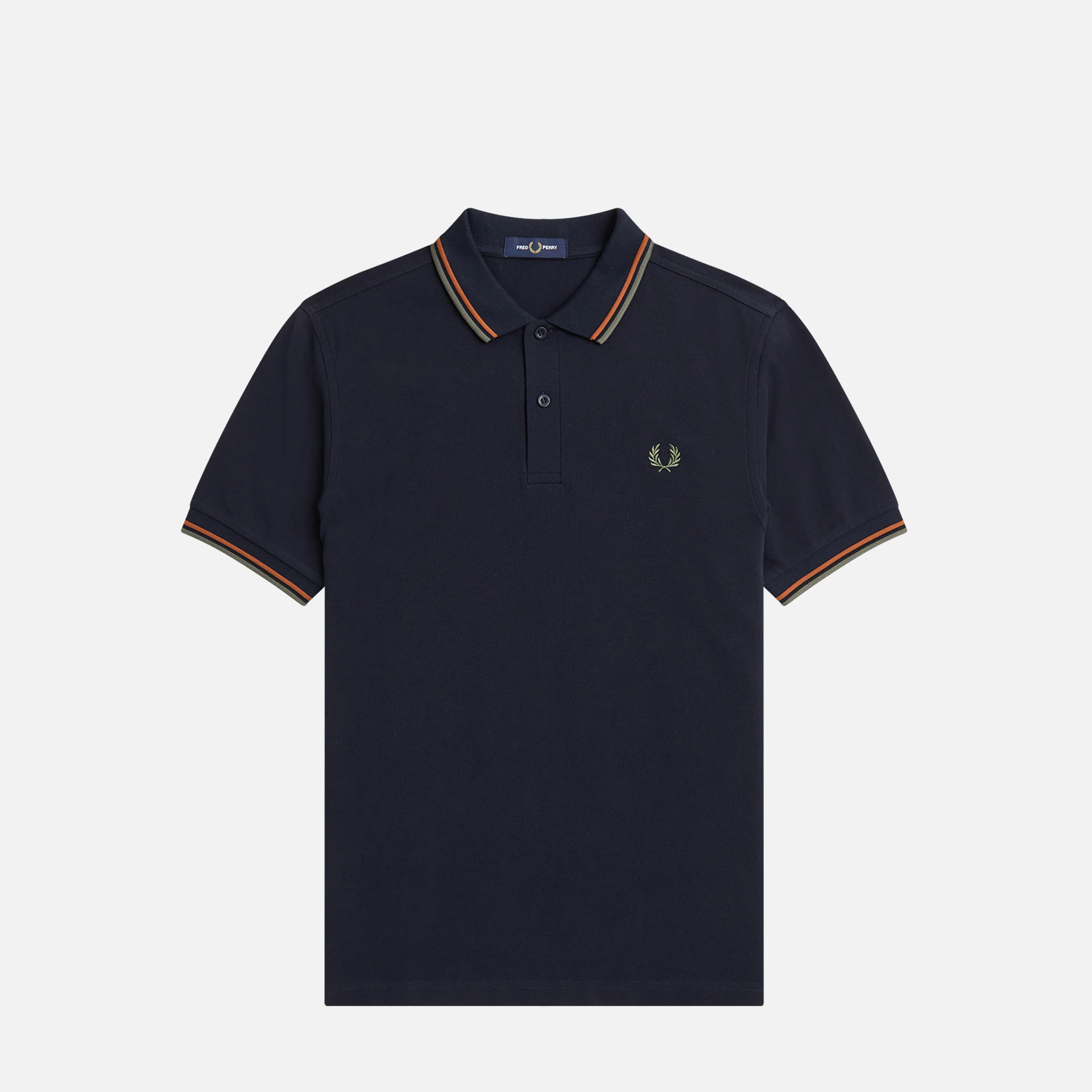 Fred Perry Twin Tipped Polo Shirt Navy/Nut Flake/Field Green