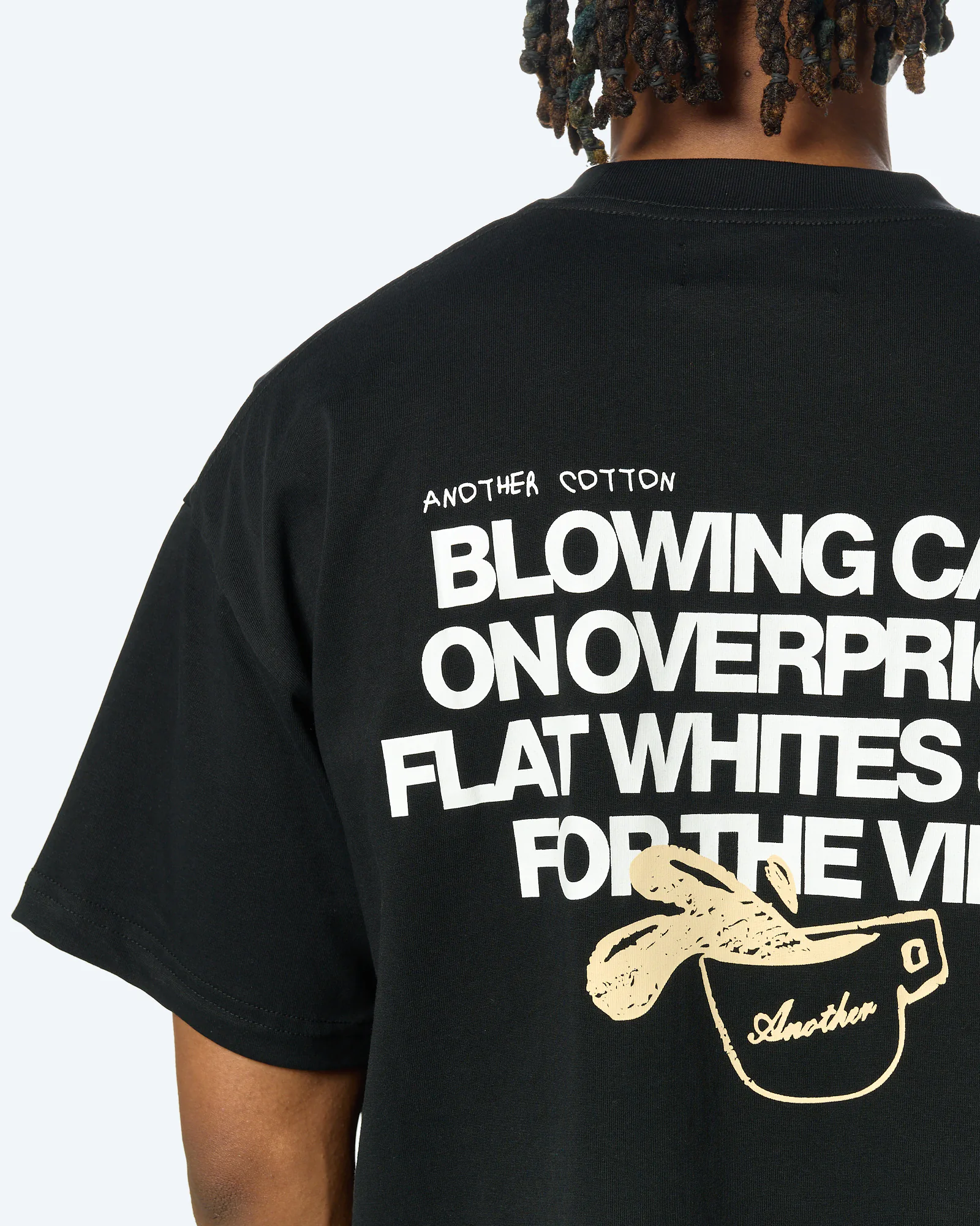 Another Cotton Overpriced Flat Whites T-Shirt Black