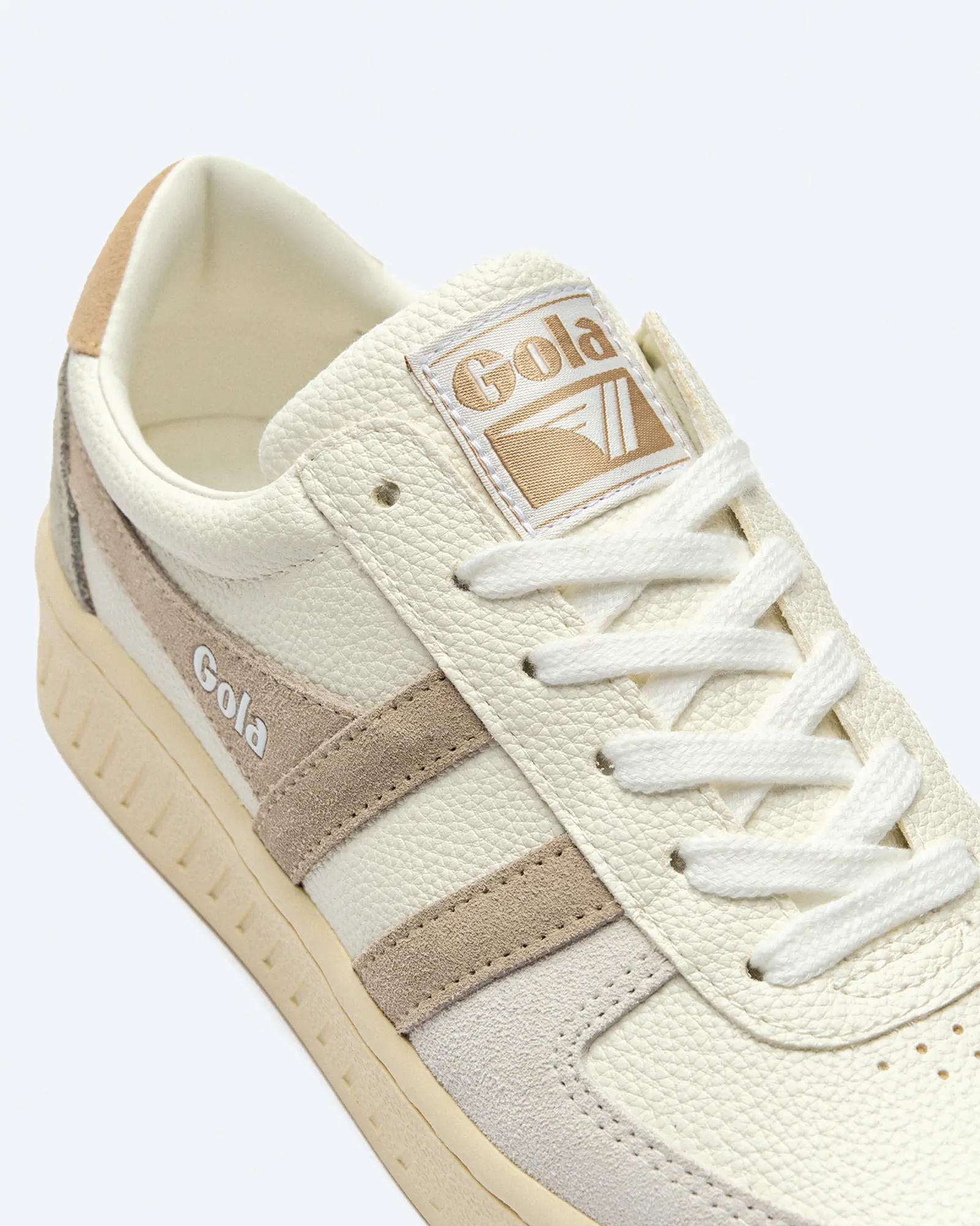 Gola Grandslam Trident Sneaker White/Feather Grey/Oat Gola Grandslam Trident Sneaker White/Feather Grey/Oat