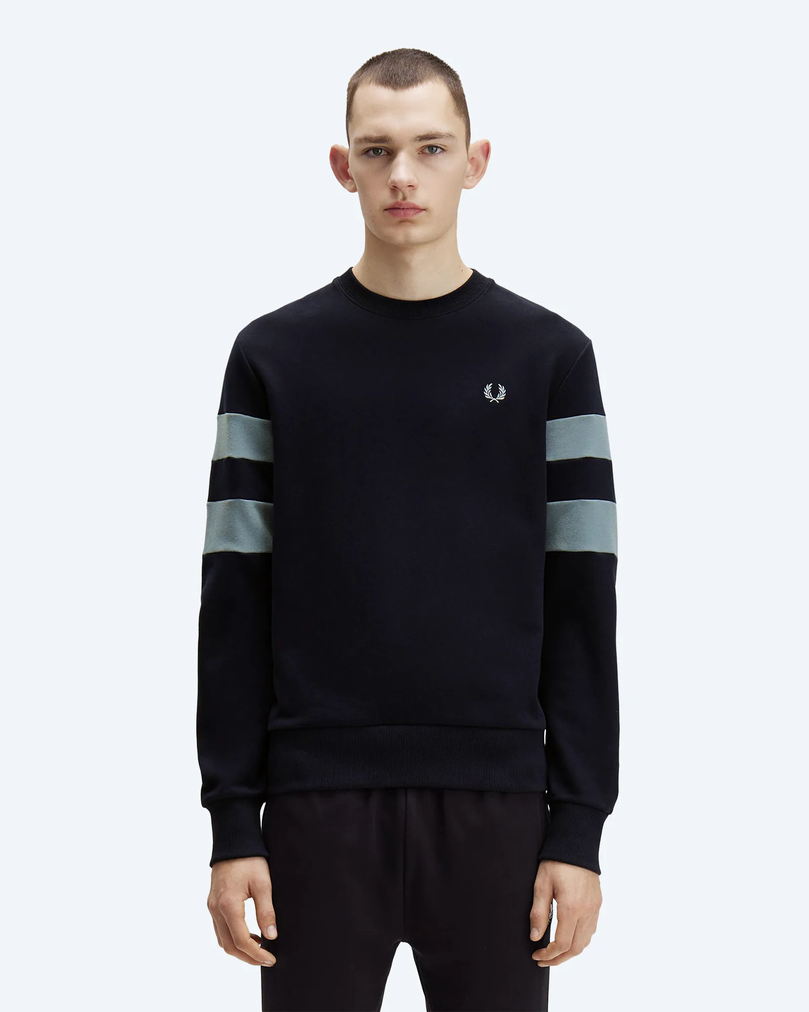 Peached Tipped Sleeve Sweatshirt Navy