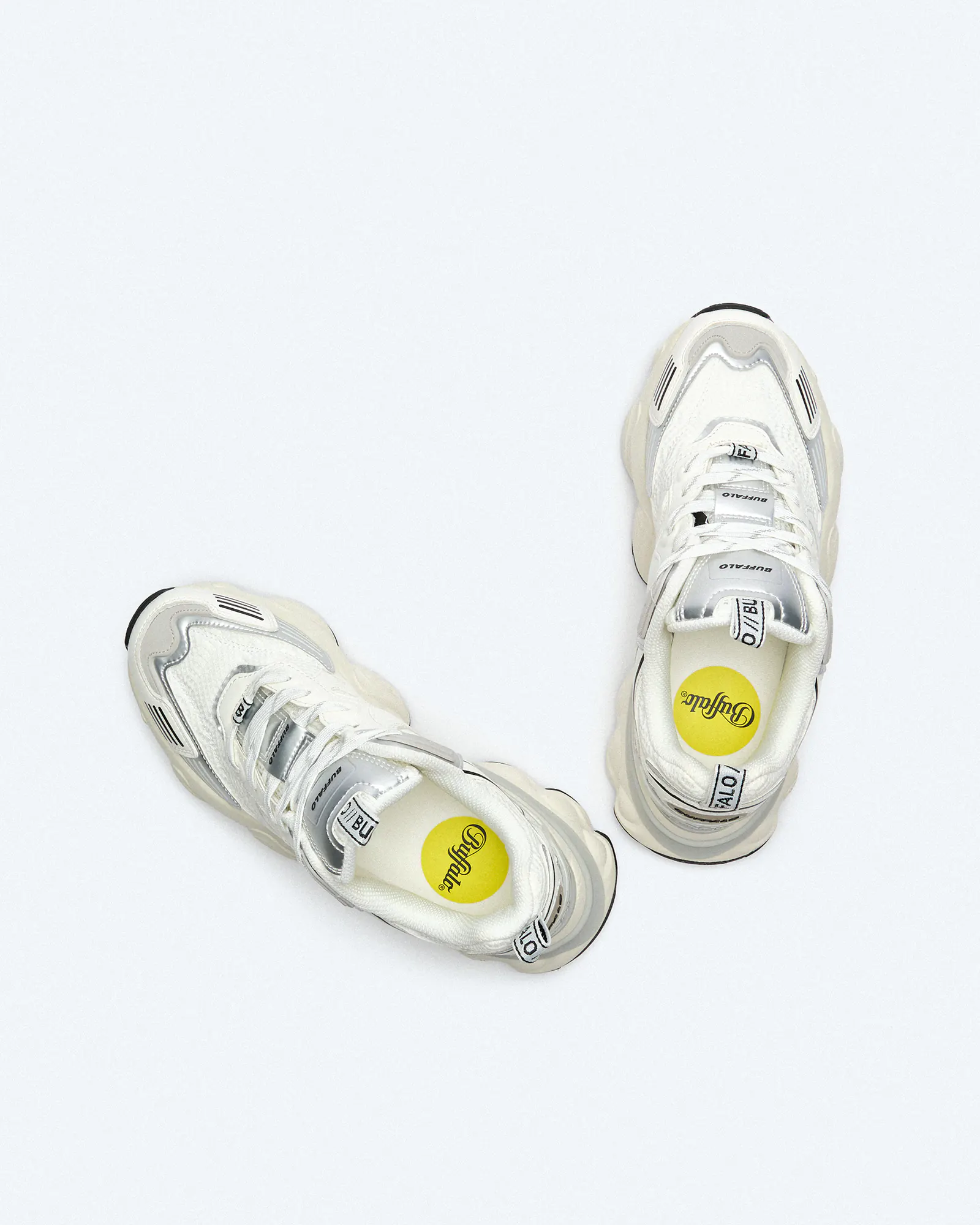 Buffalo Truck Vegan Nappa/Mesh Sneaker White/Silver