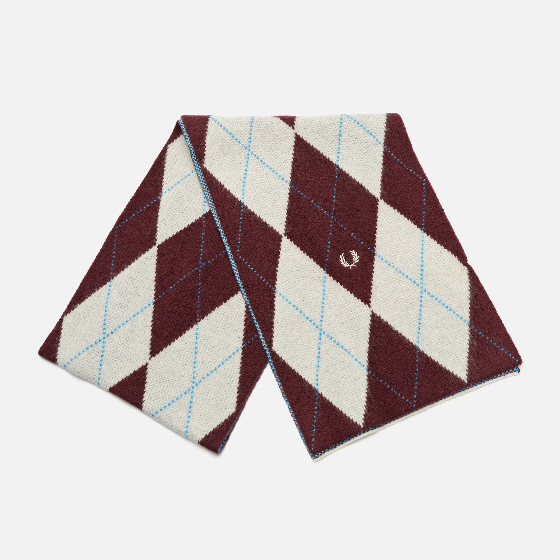 Fred Perry Brushed Argyle Scarf Ecru