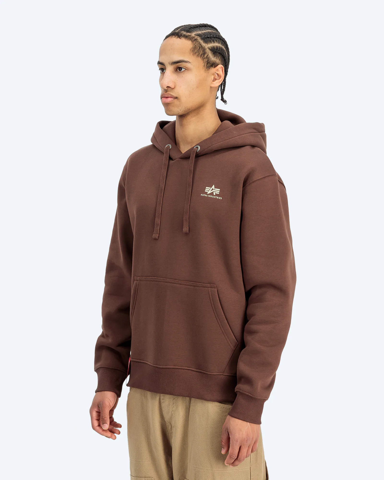 Basic Hoodie Small Logo Powder Brown