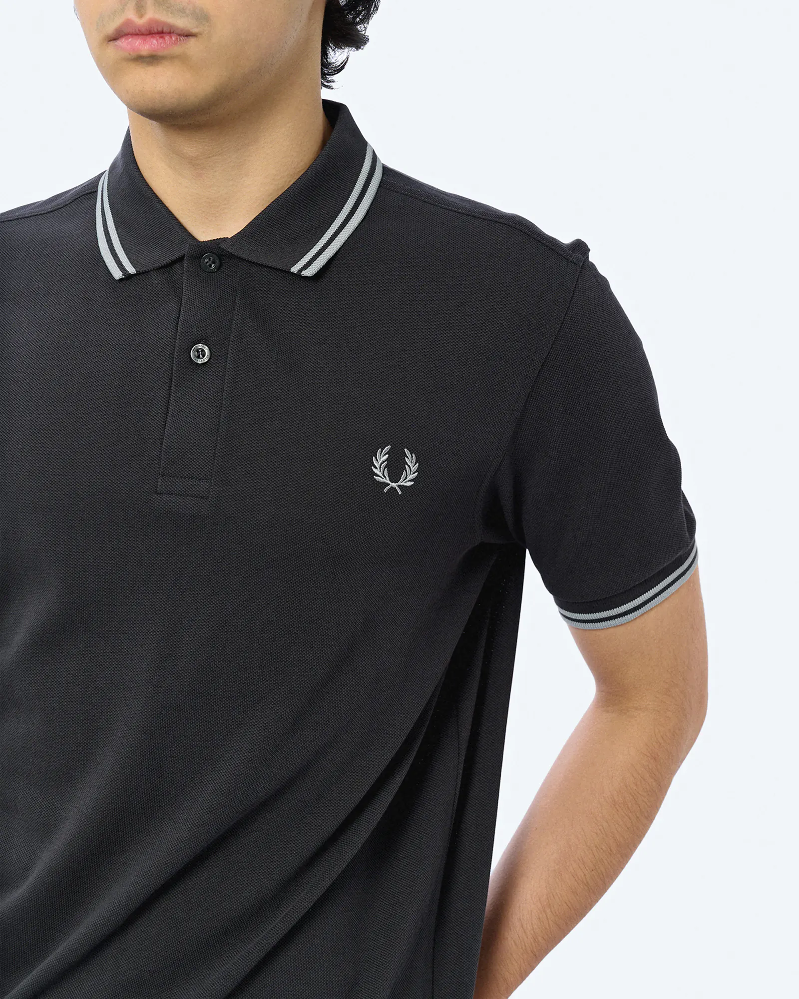 Fred Perry Twin Tipped Polo Shirt Anchor Grey/Limestone Fred Perry Twin Tipped Polo Shirt Anchor Grey/Limestone