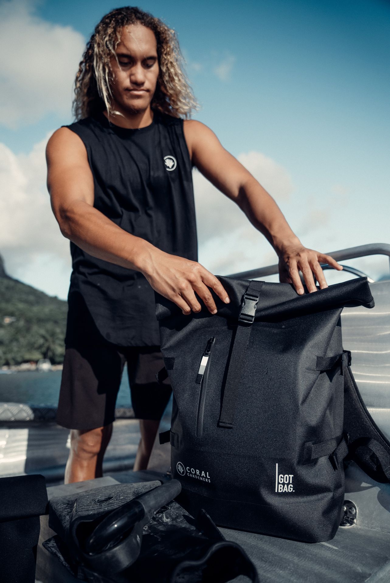 Got Bag Rolltop Coral Gardeners Black