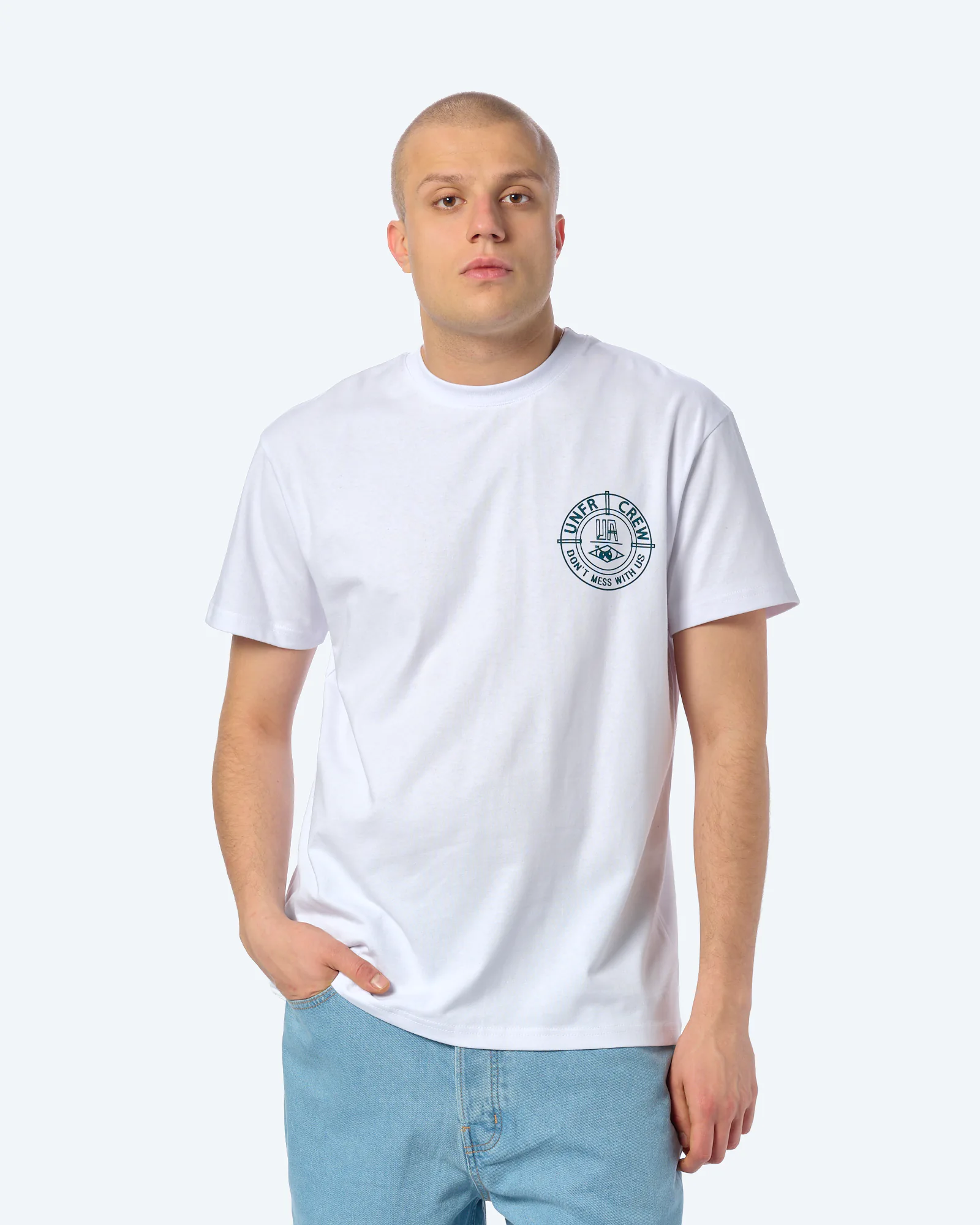 Unfair Athletics DMWU BP T-Shirt White/Petrolium