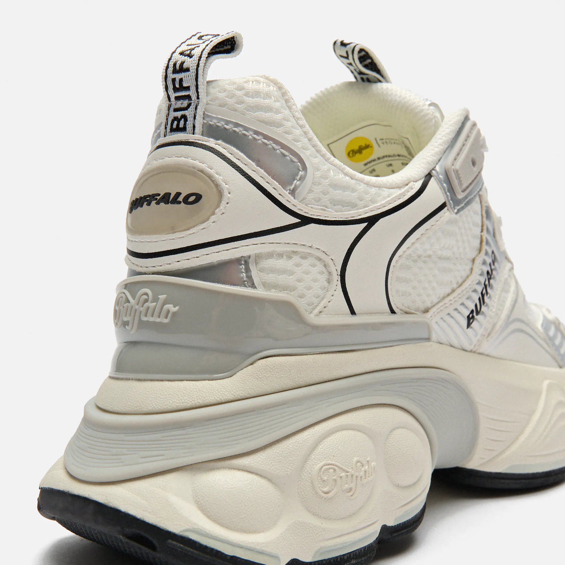 Buffalo Truck Vegan Nappa/Mesh Sneaker White/Silver