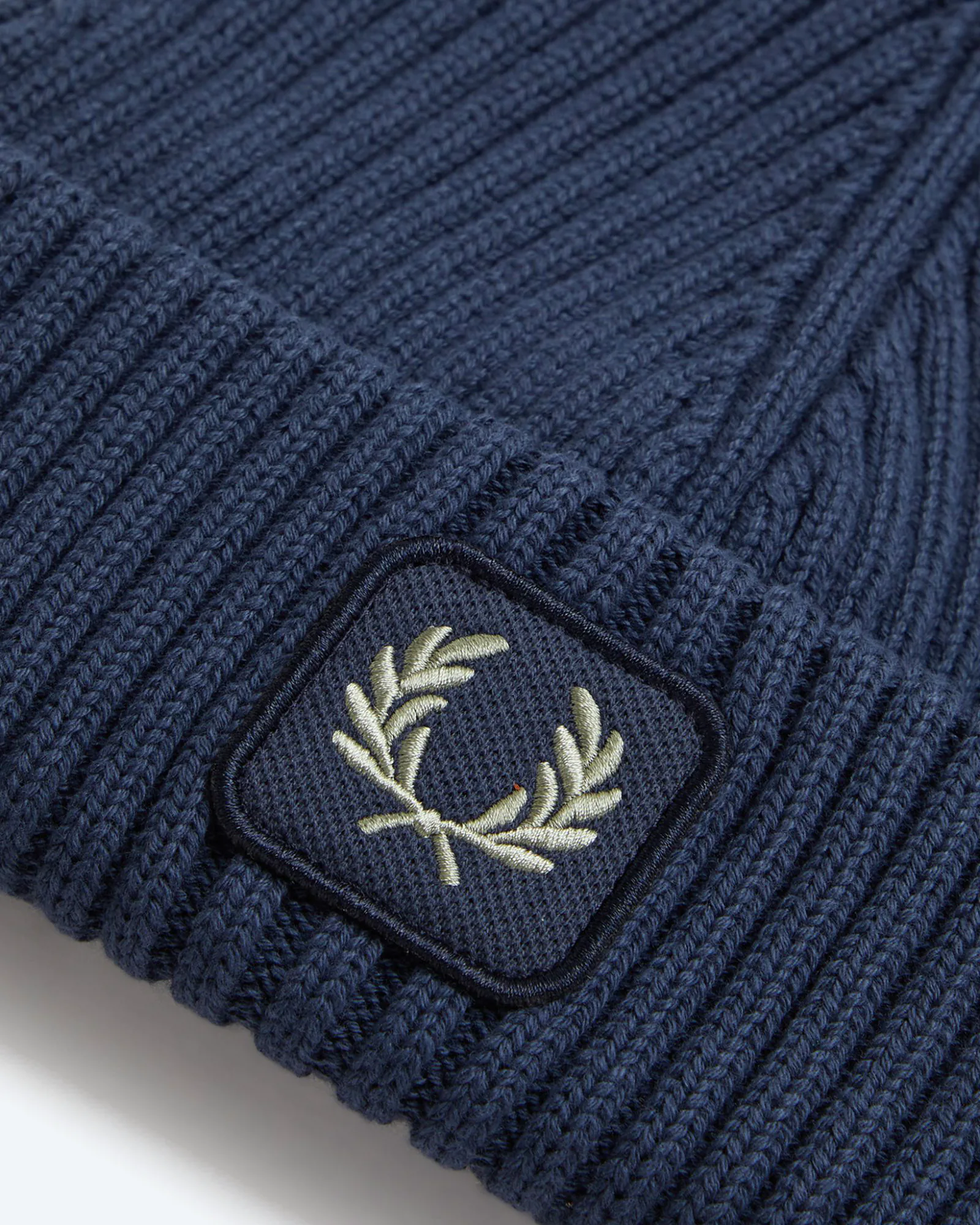 Fred Perry Cotton Ribbed Beanie Dark Airforce