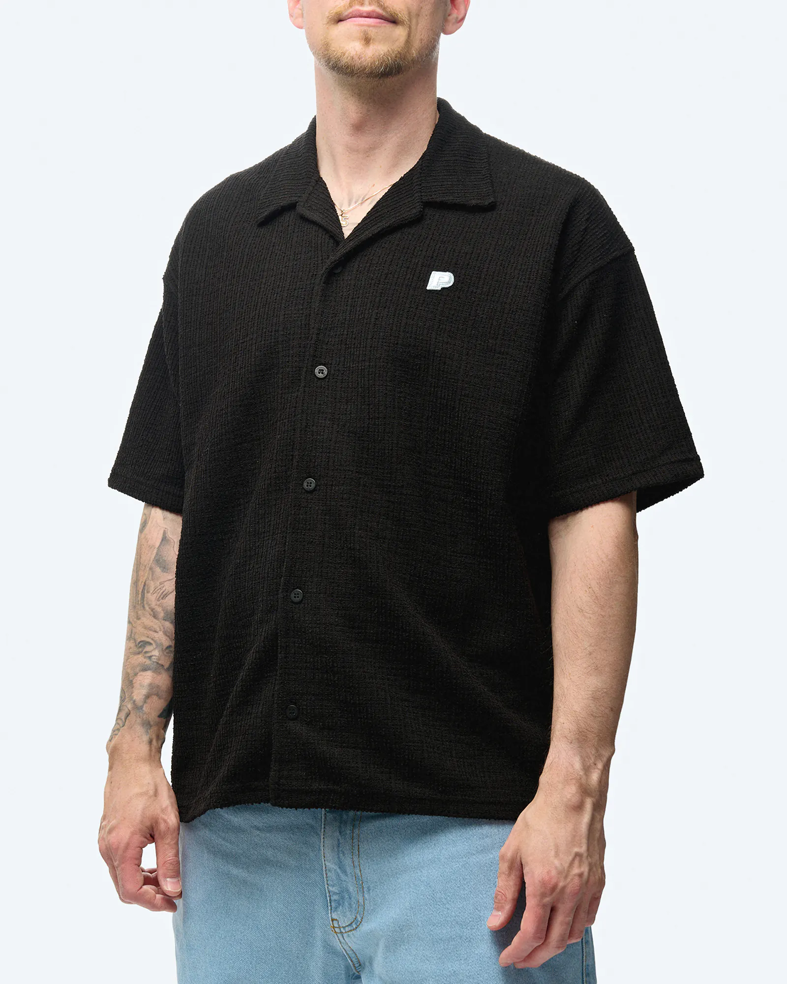 PEGADOR Libco Structured Knit Shirt Black PEGADOR Libco Structured Knit Shirt Black