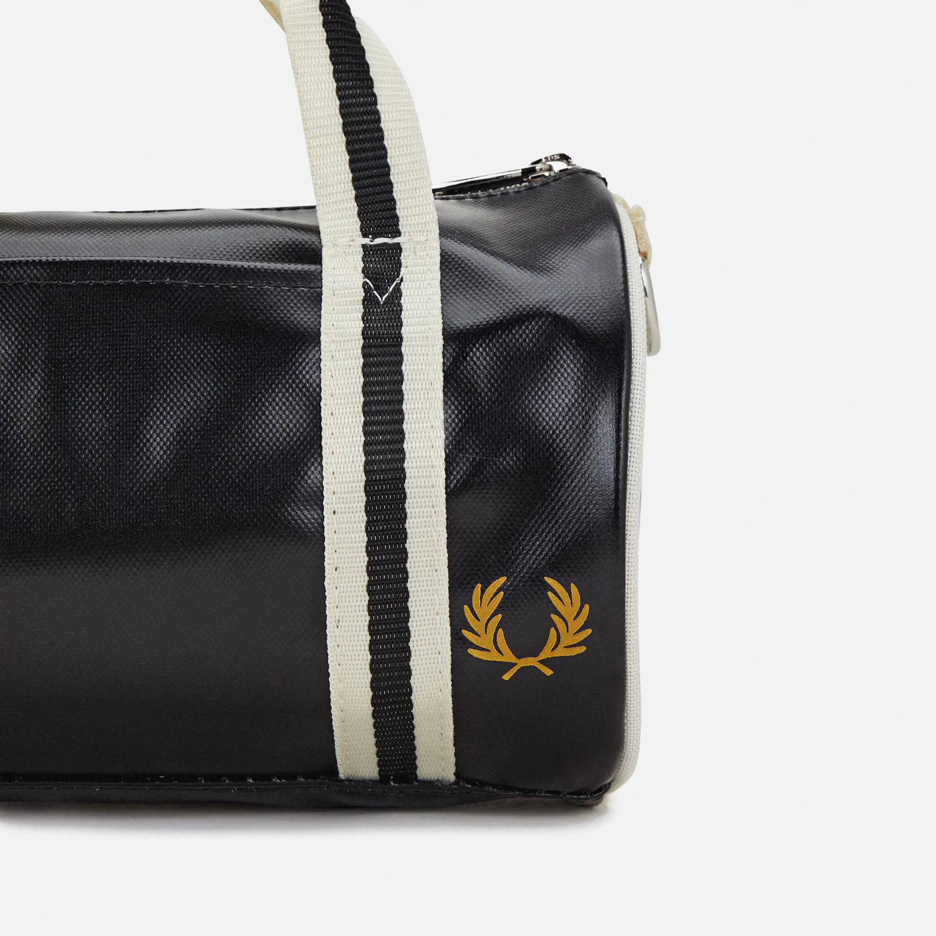 Fred Perry Classic Mini Barrel Bag Black/Ecru Fred Perry Classic Mini Barrel Bag Black/Ecru