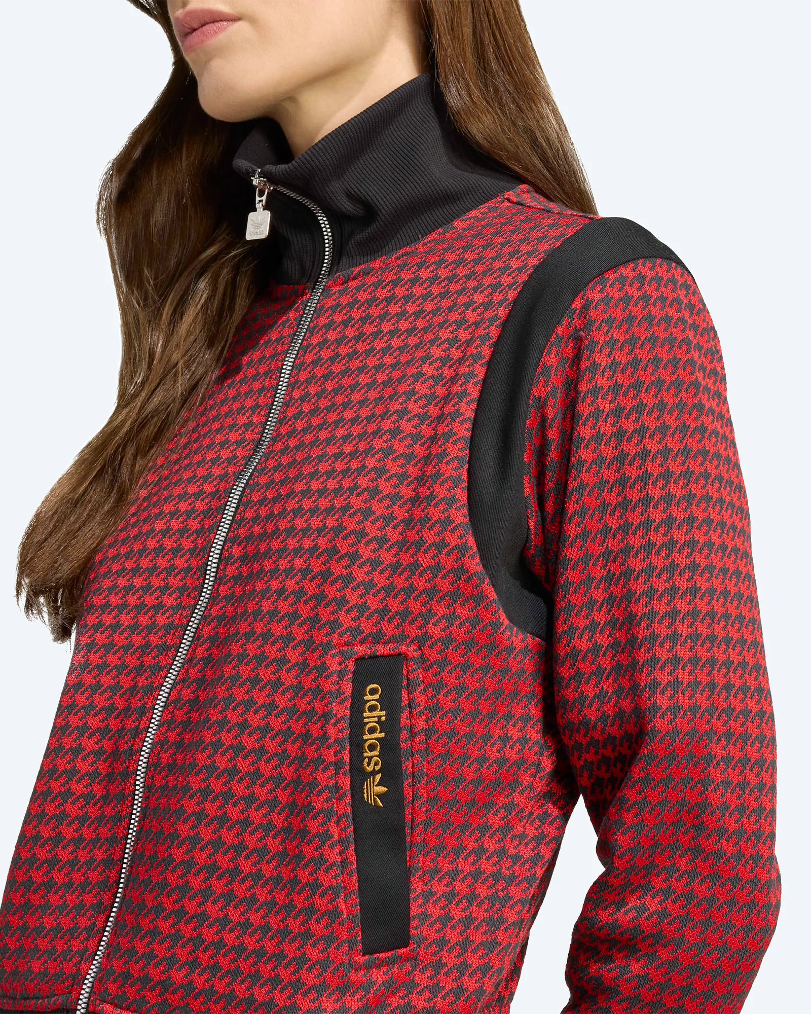 adidas Originals Classics Houndstooth Track Top Better Scarlet/Black
