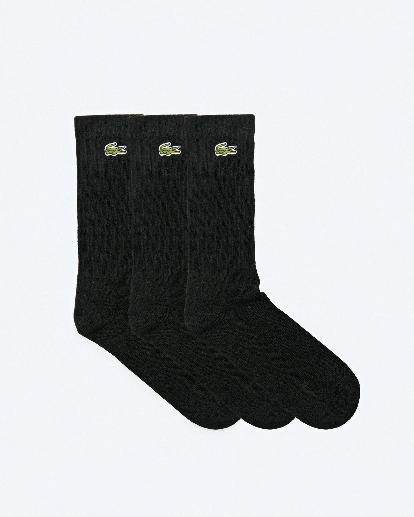 Lacoste Crew 3-Pack Socks Black/Black/Black Lacoste Crew 3-Pack Socks Black/Black/Black