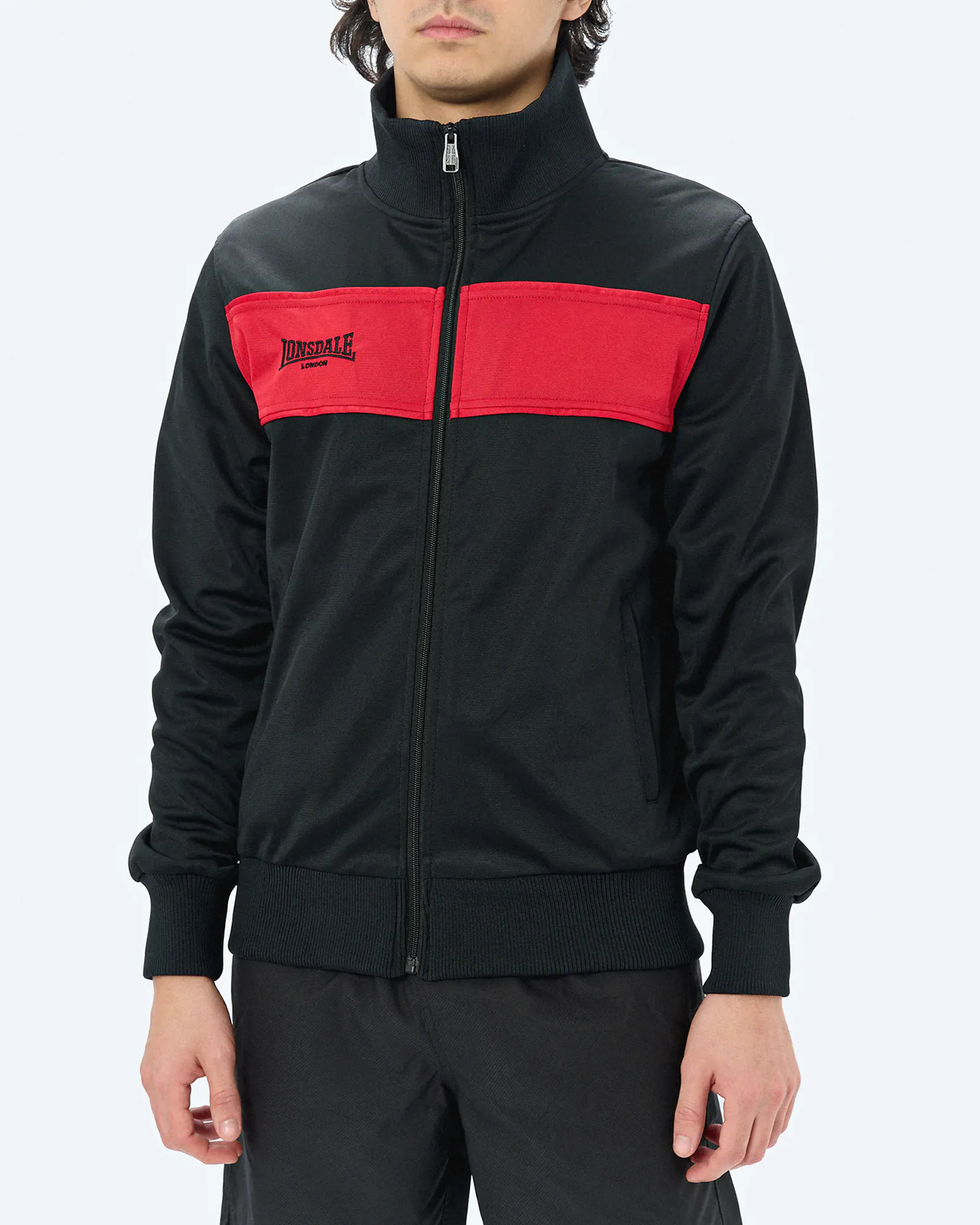 Lonsdale ALNWICK Track Jacket Black/Red Lonsdale ALNWICK Track Jacket Black/Red