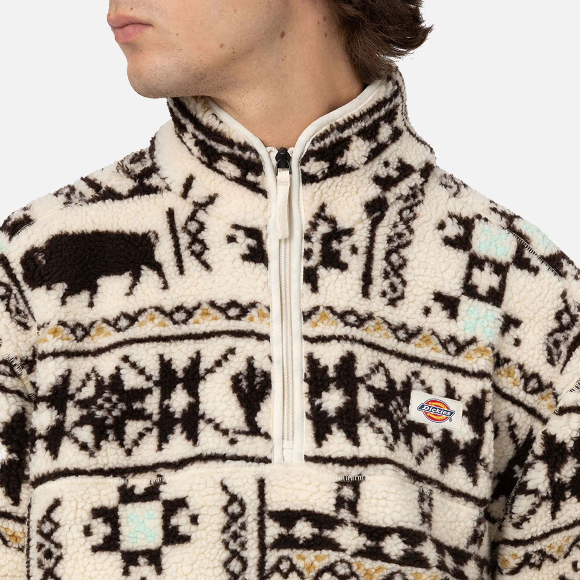 Dickies Hays Quarter Zip Sweatshirt All-Over-Print Nordic Light