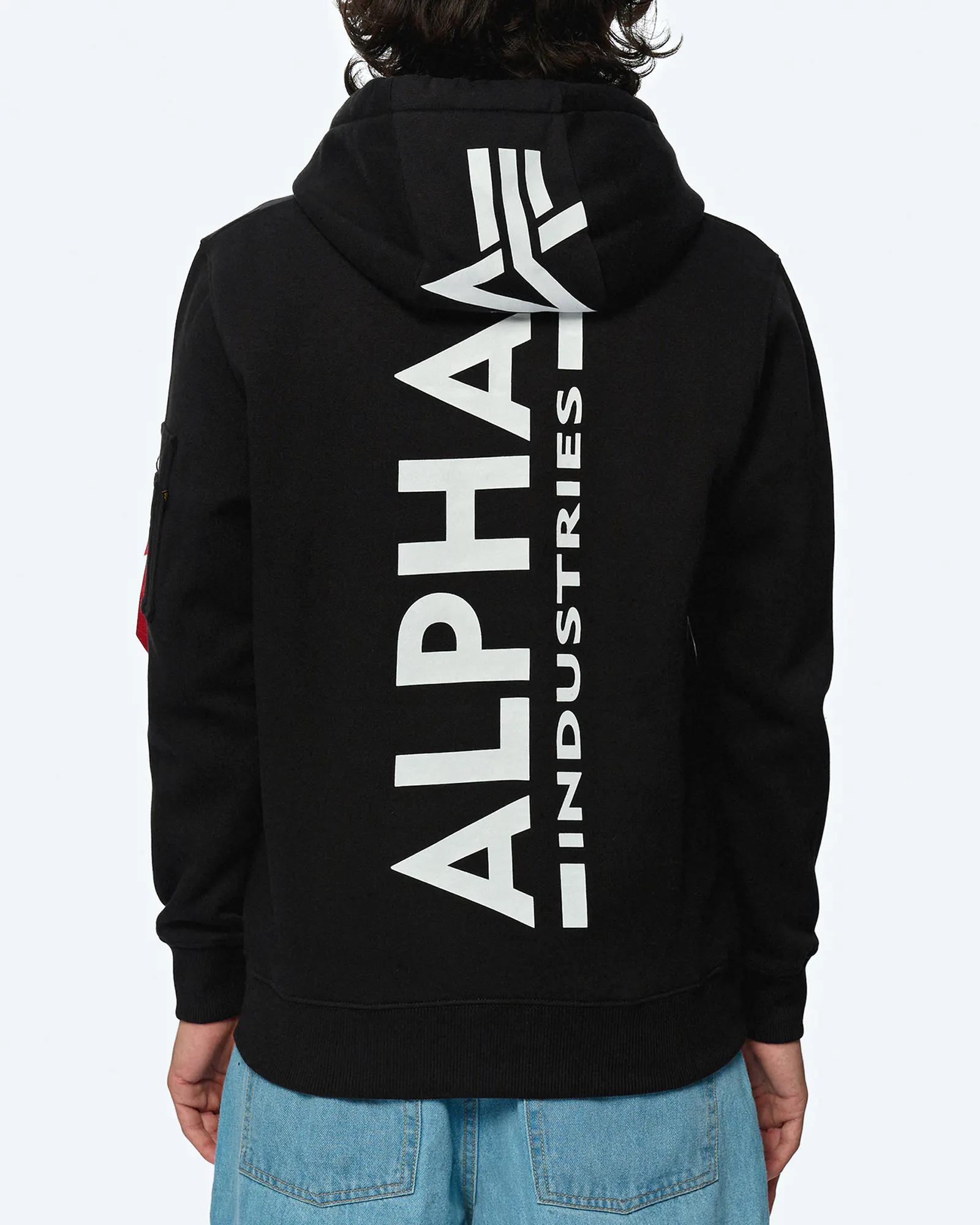 Alpha Industries Back Print Hoody Black Alpha Industries Back Print Hoody Black