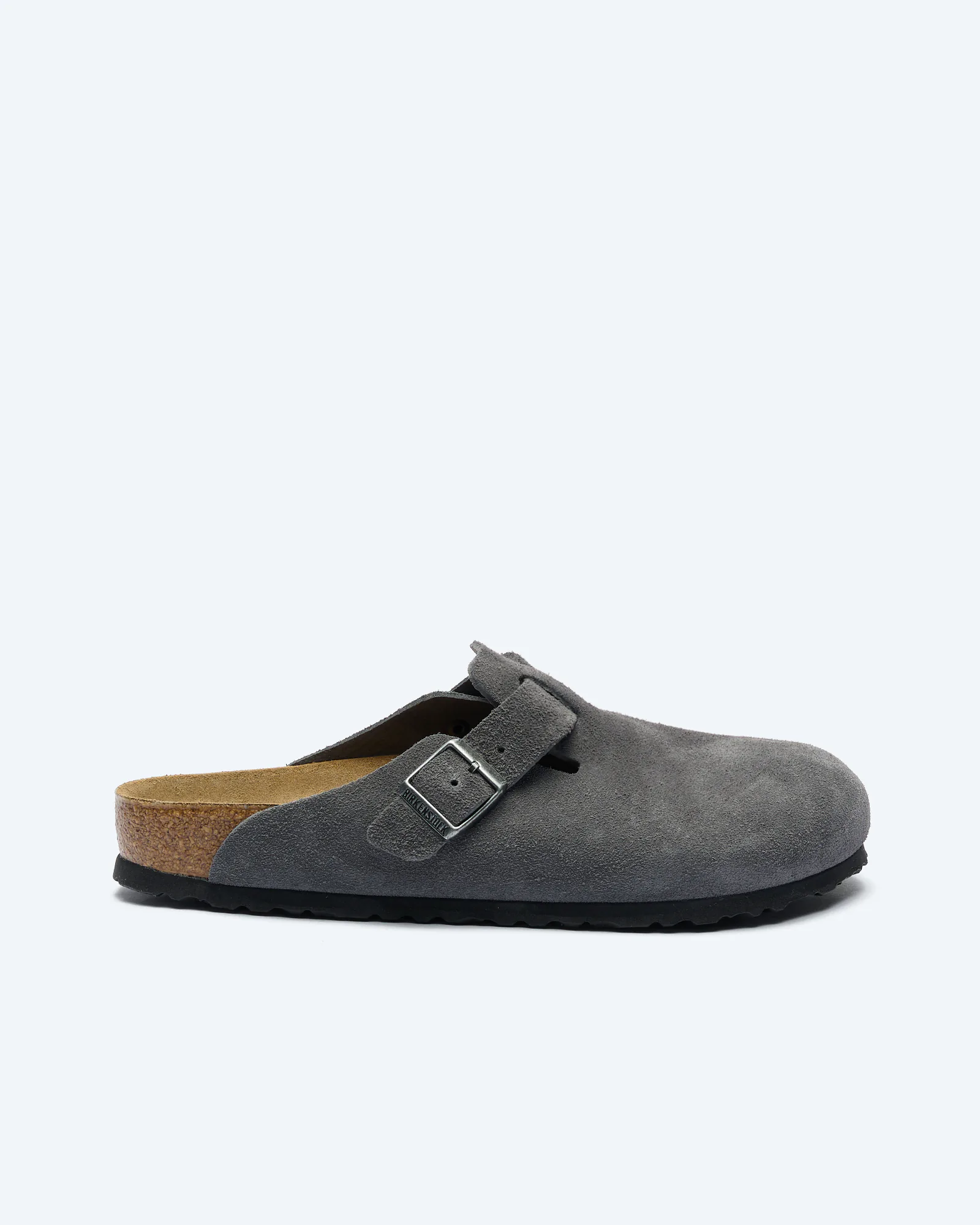 Birkenstock Men Boston Suede Leather Sandals Charcoal