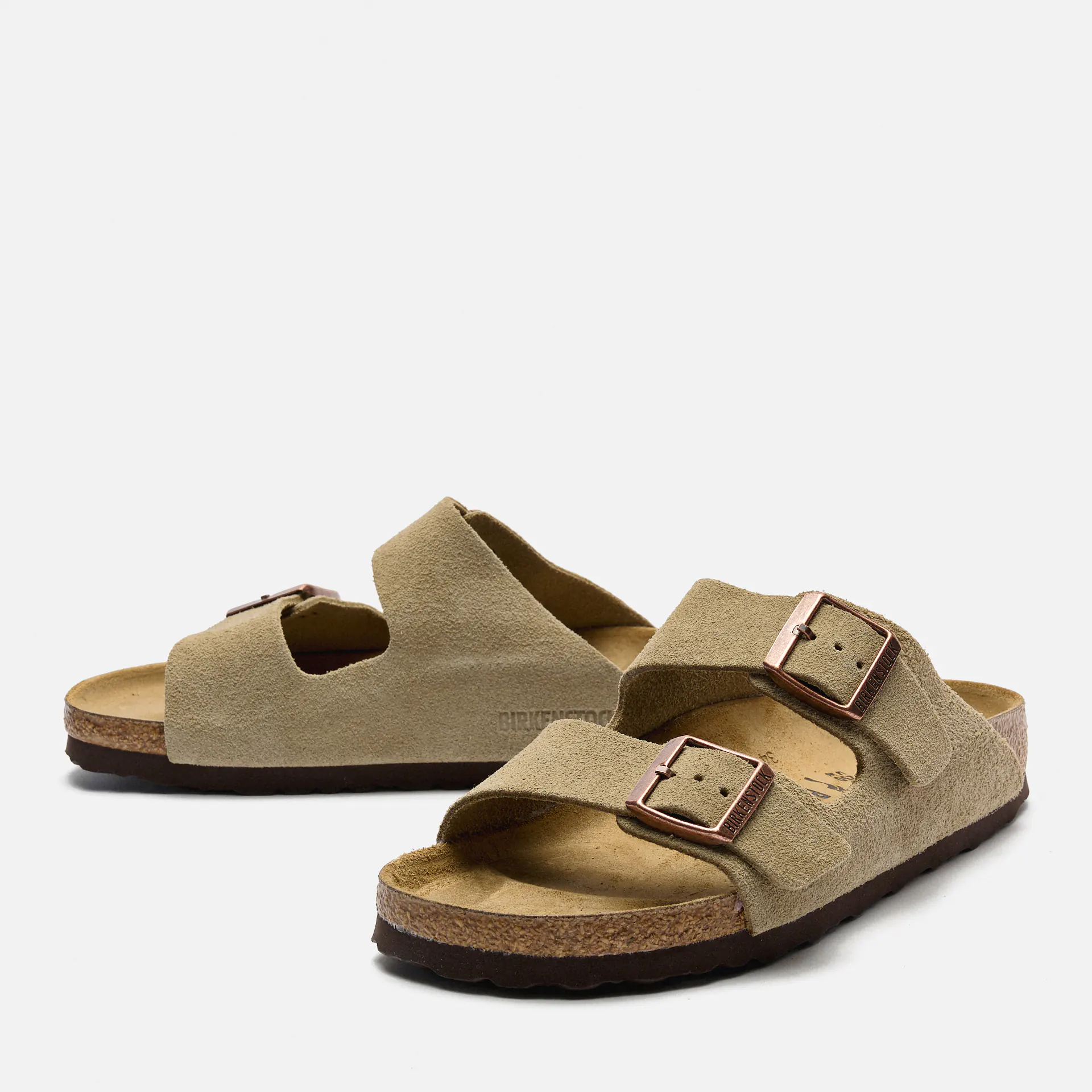 Birkenstock Arizona Suede Leather (Narrow Fit) Sandals Taupe