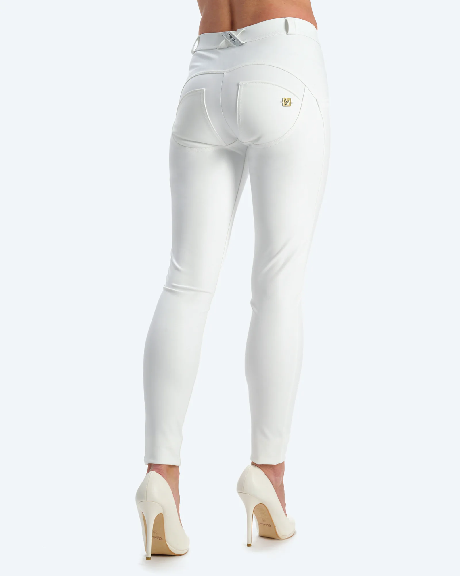 Freddy WR.UP Push Up Regular Waist Faux Leather Trousers White Freddy WR.UP Push Up Regular Waist Faux Leather Trousers White