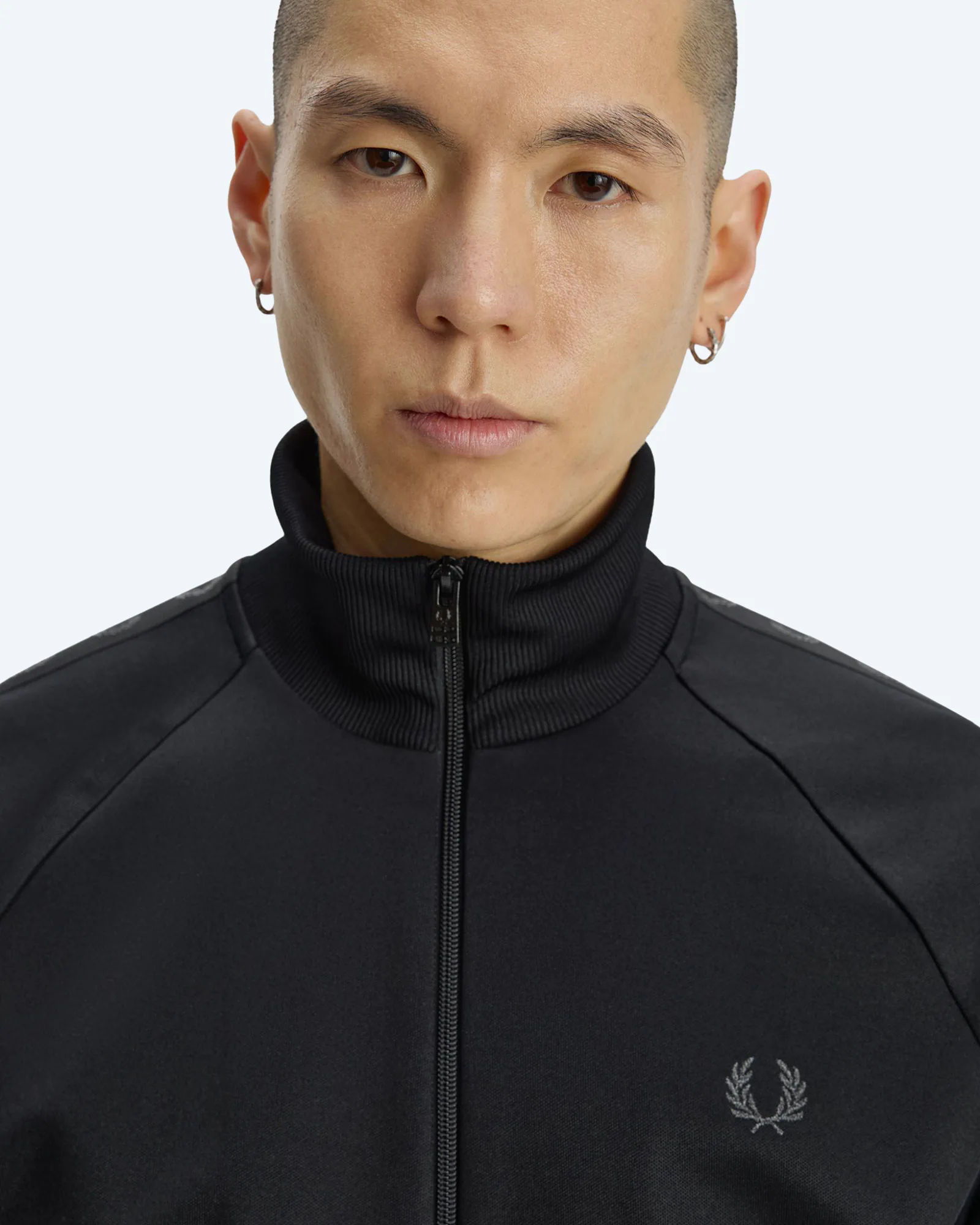 Contrast Tape Track Jacket Black