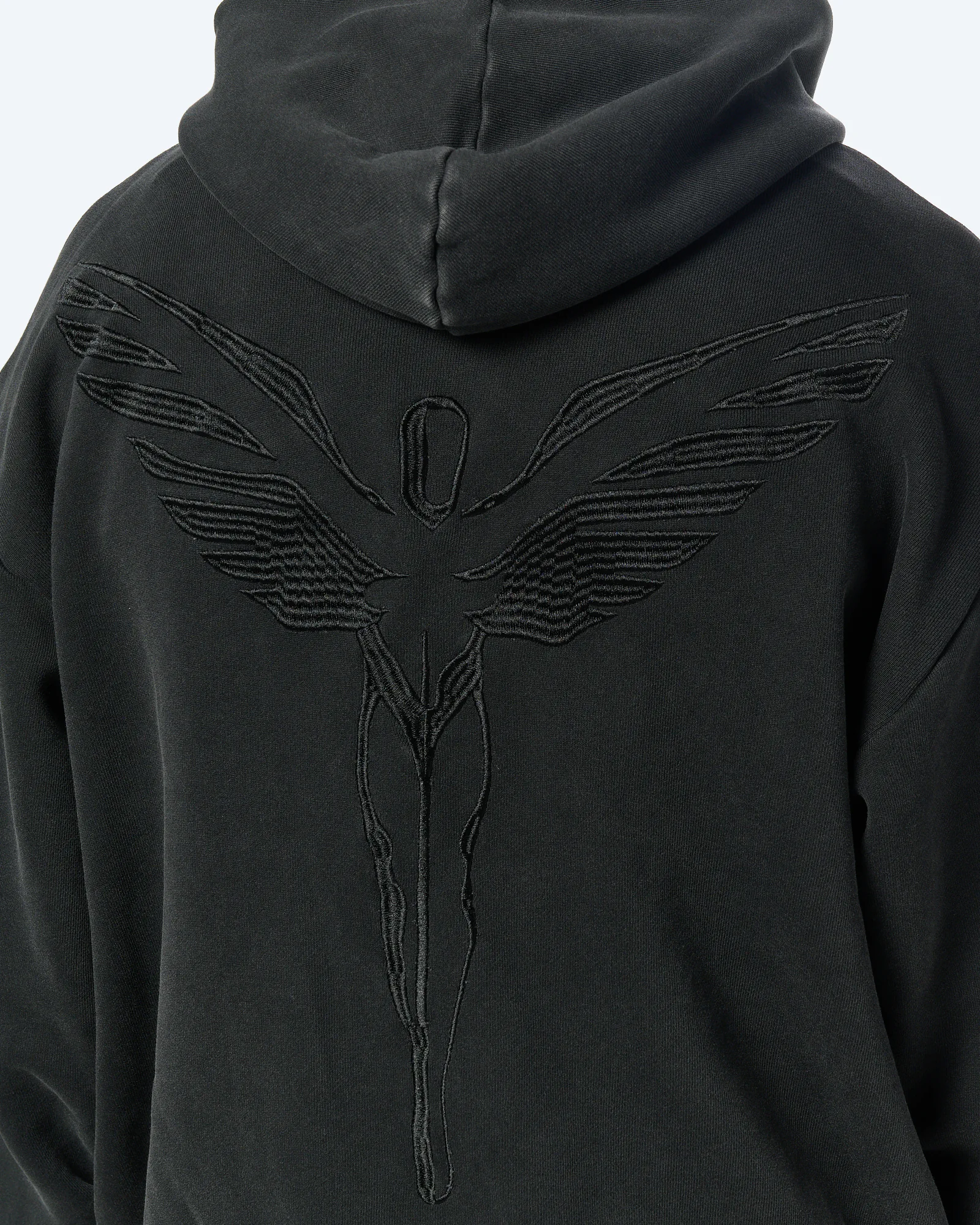 Washed Ikarus Zip Hoodie Black
