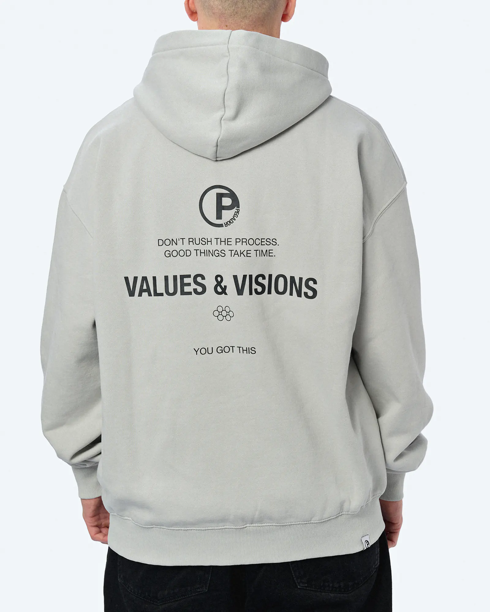 PEGADOR Clinton Oversized Hoodie Washed Clear Grey PEGADOR Clinton Oversized Hoodie Washed Clear Grey