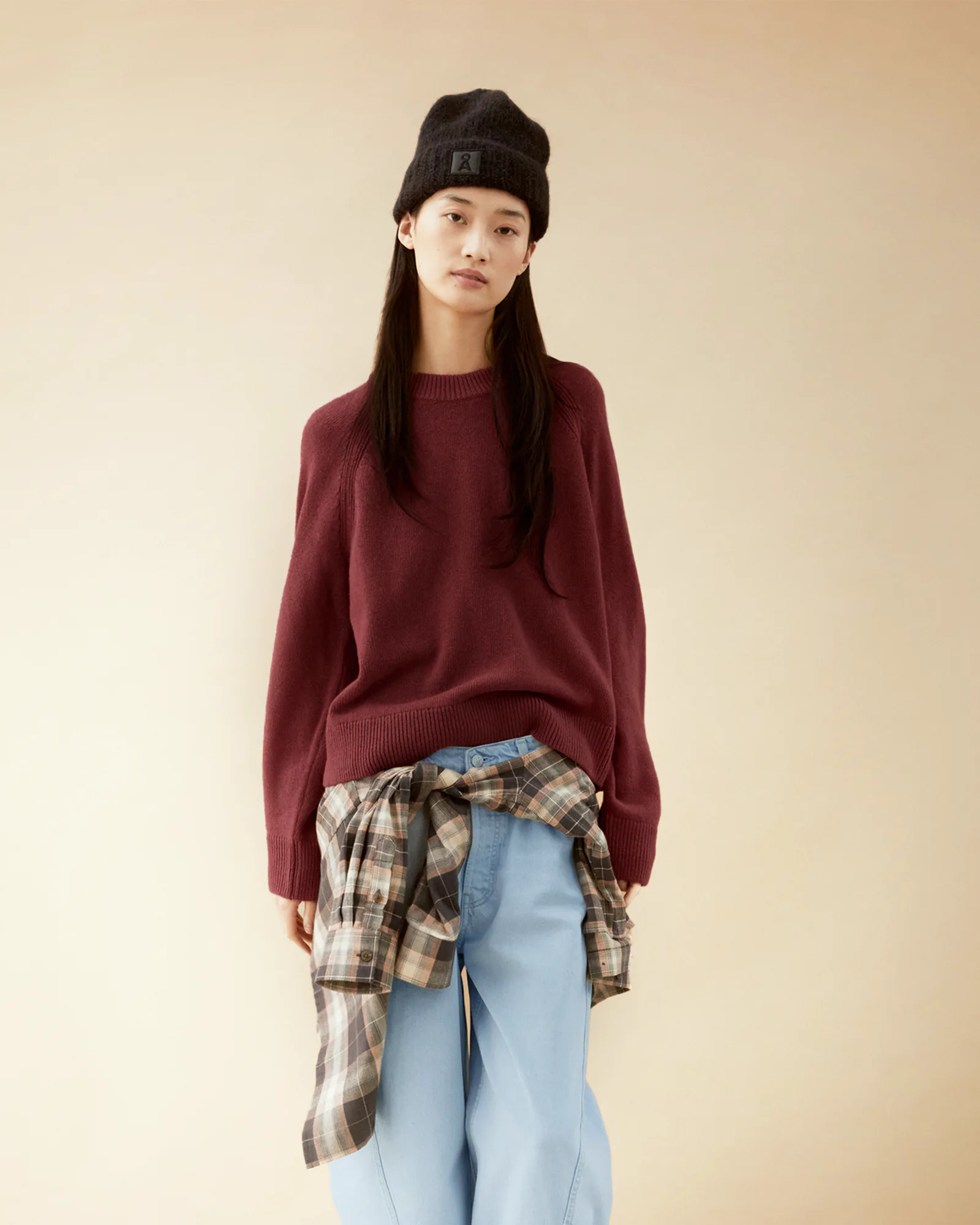 Wool Knit Sweatshirt Velvet Ember