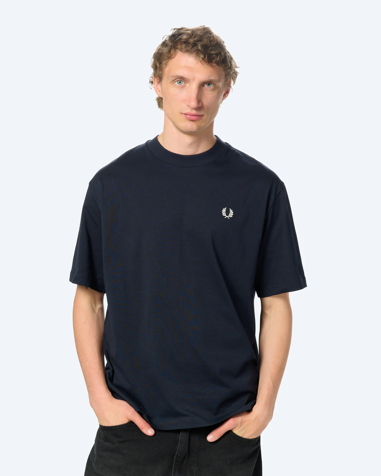 Fred Perry Backprint Fred Perry Text T-Shirt Navy