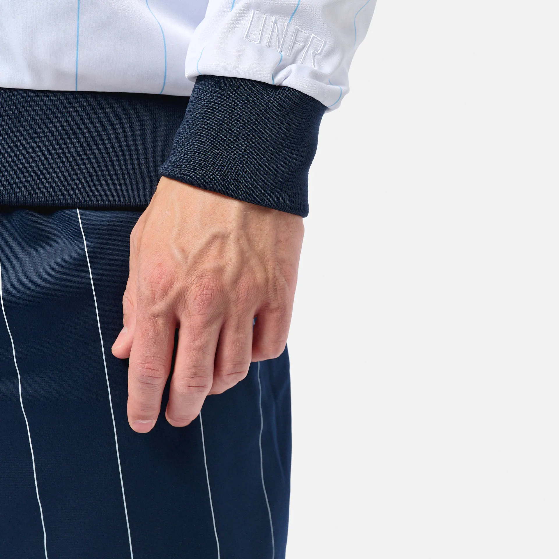 Unfair Athletics DMWU Tracktop Pinstripes White/Navy