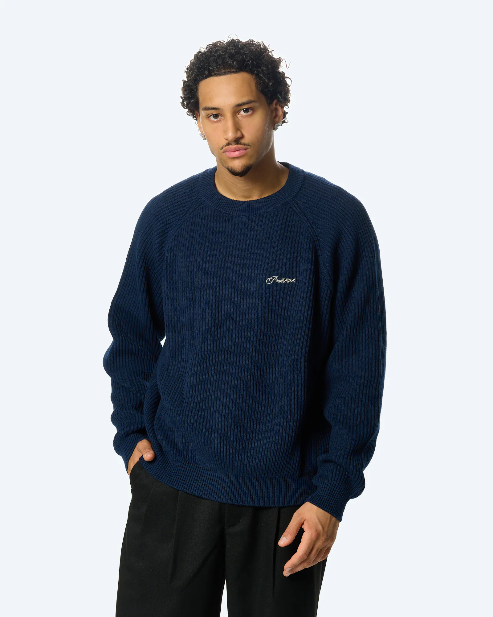 Campus Knit Sweatshirt Navy