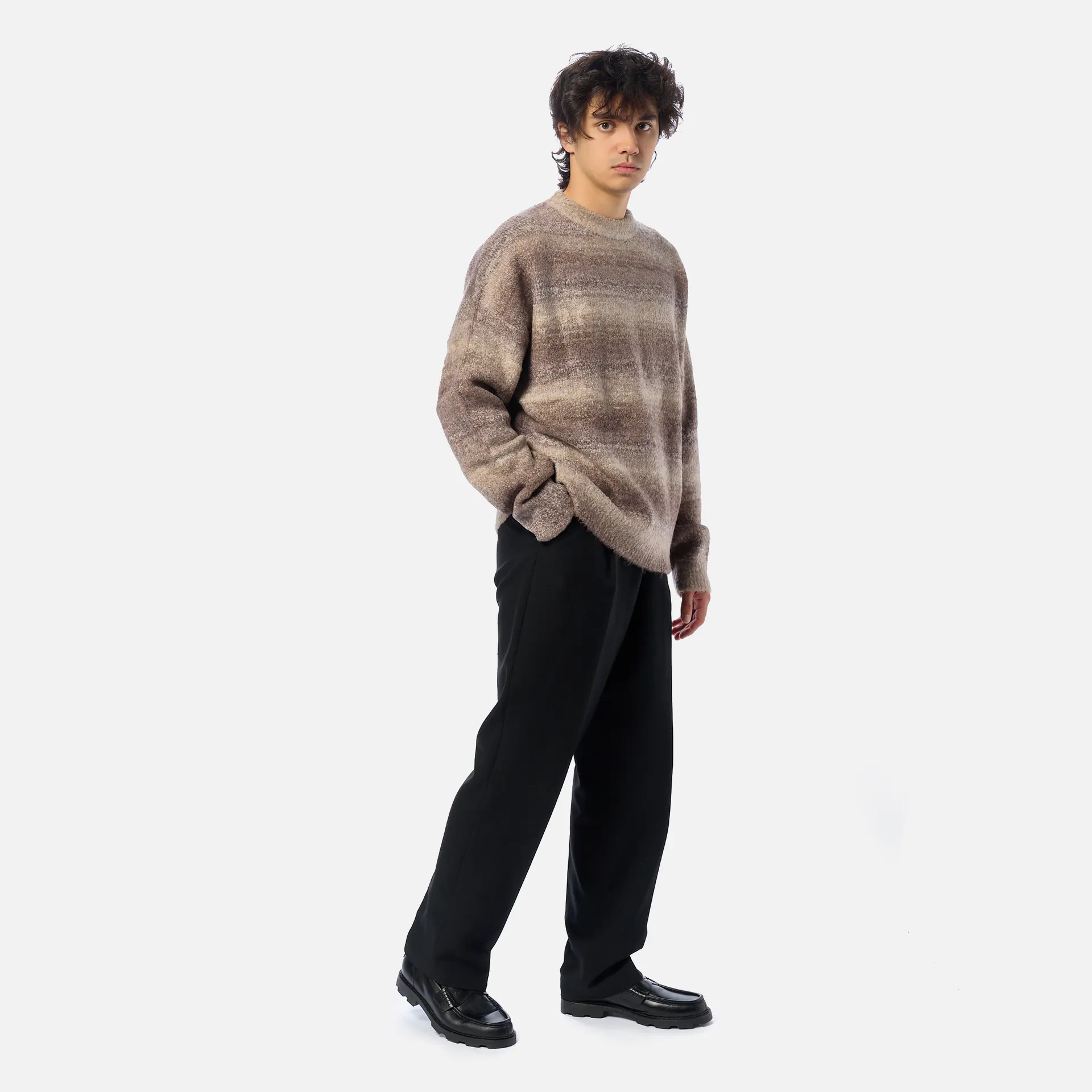 Prohibited Gradient Knit Sweater Grey
