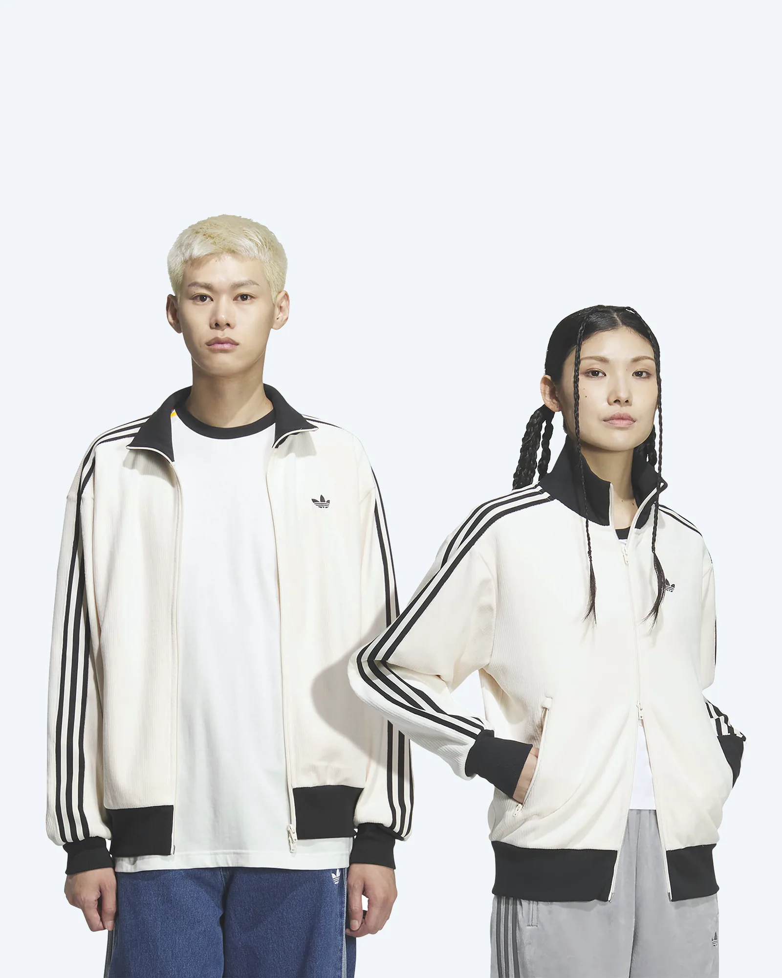 Velour Classic Cord Tracktop Wonder White