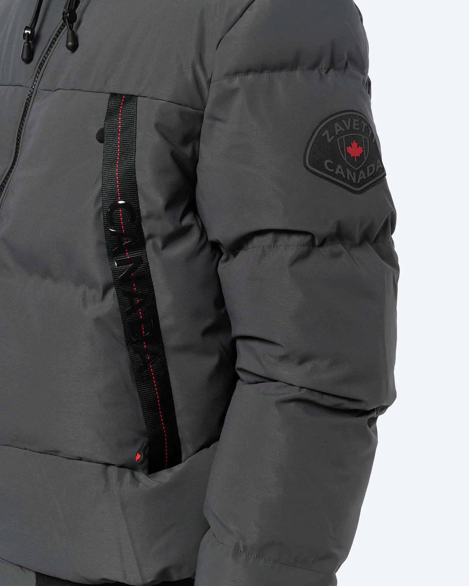 Zavetti Canada Navax Hooded Bomber Jacket Asphalt