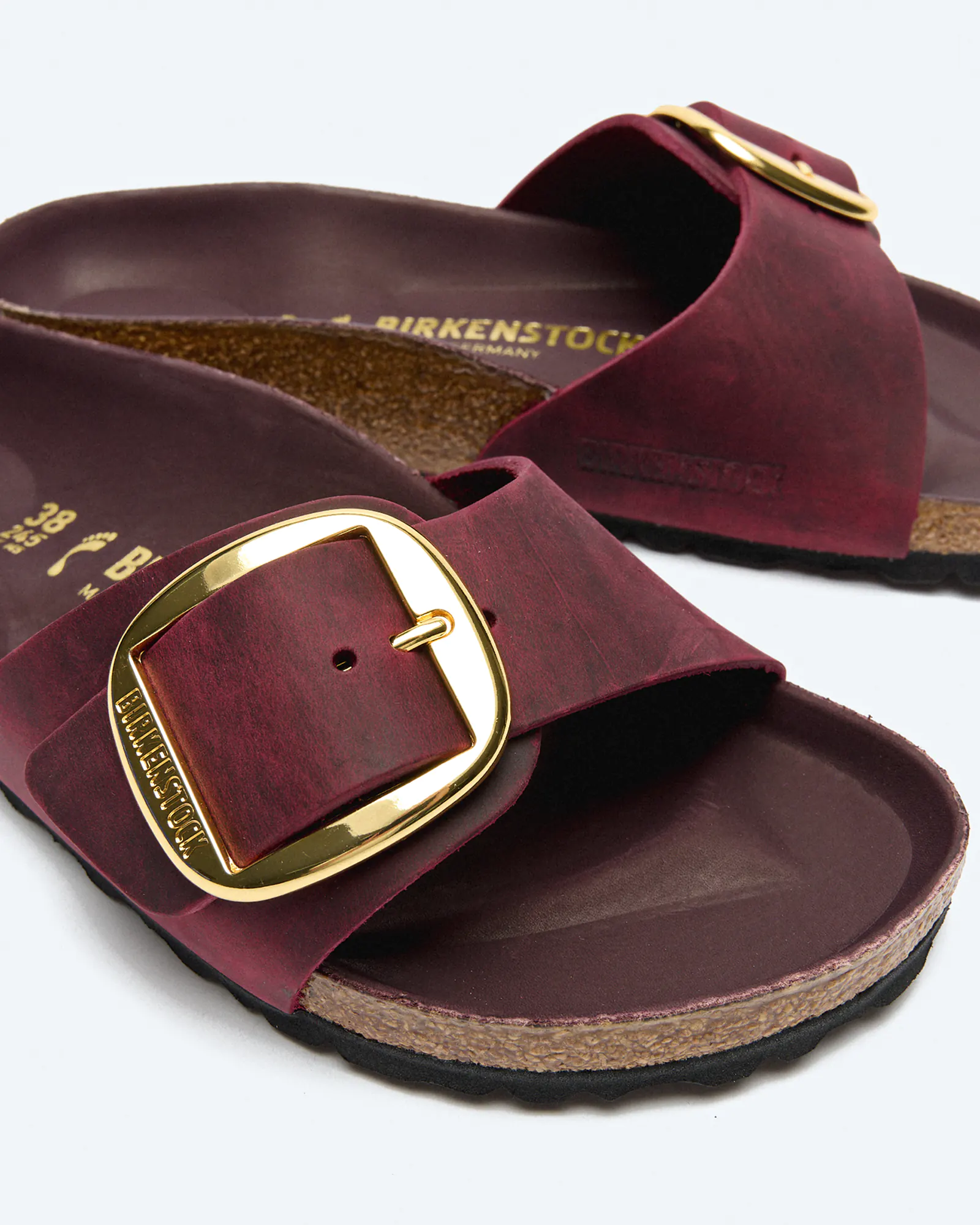 Birkenstock Madrid Big Buckle Oiled Leather Sandals Zinfandel