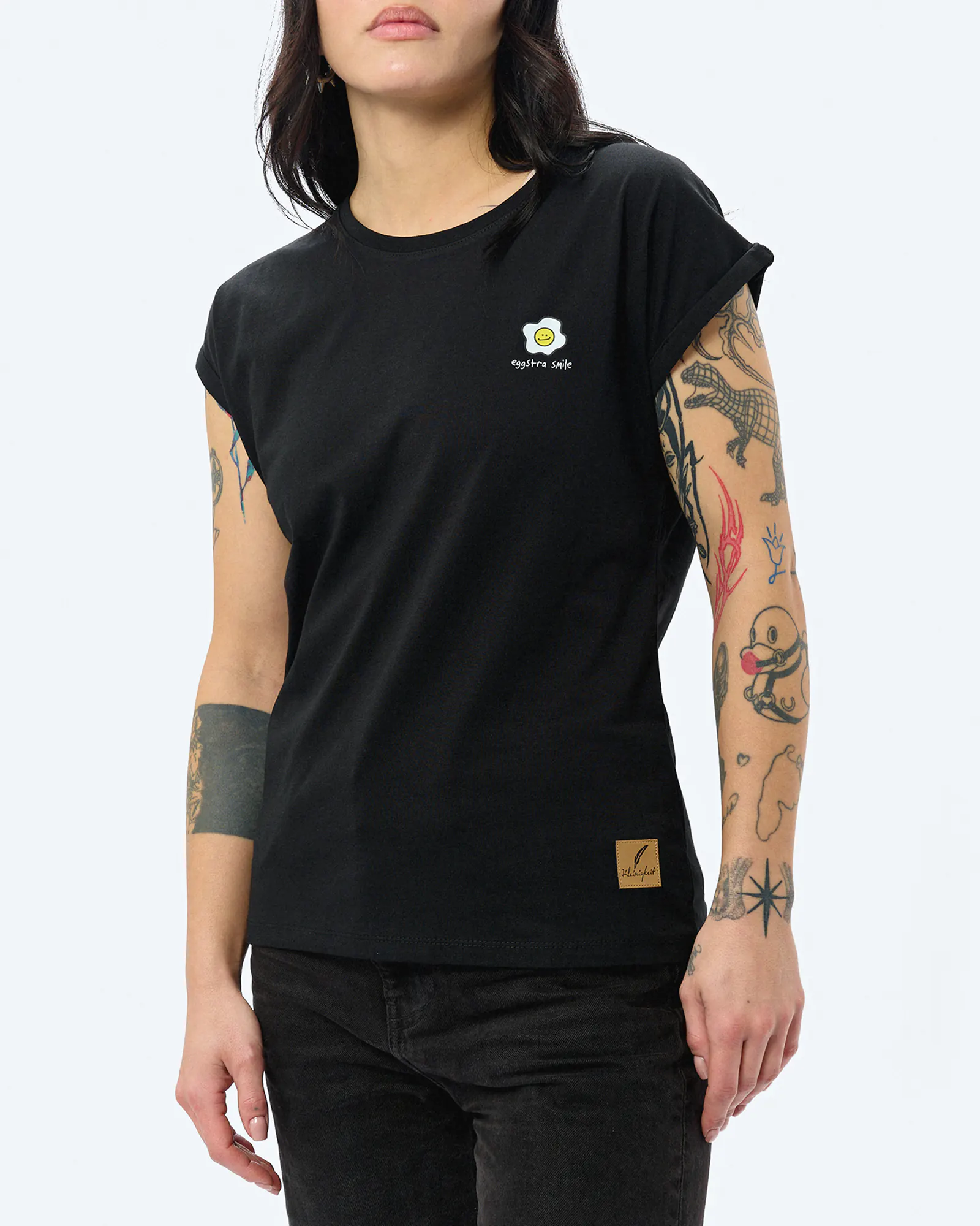 Kleinigkeit Görls Normalfit T-Shirt Eggstra Smile Black Kleinigkeit Görls Normalfit T-Shirt Eggstra Smile Black
