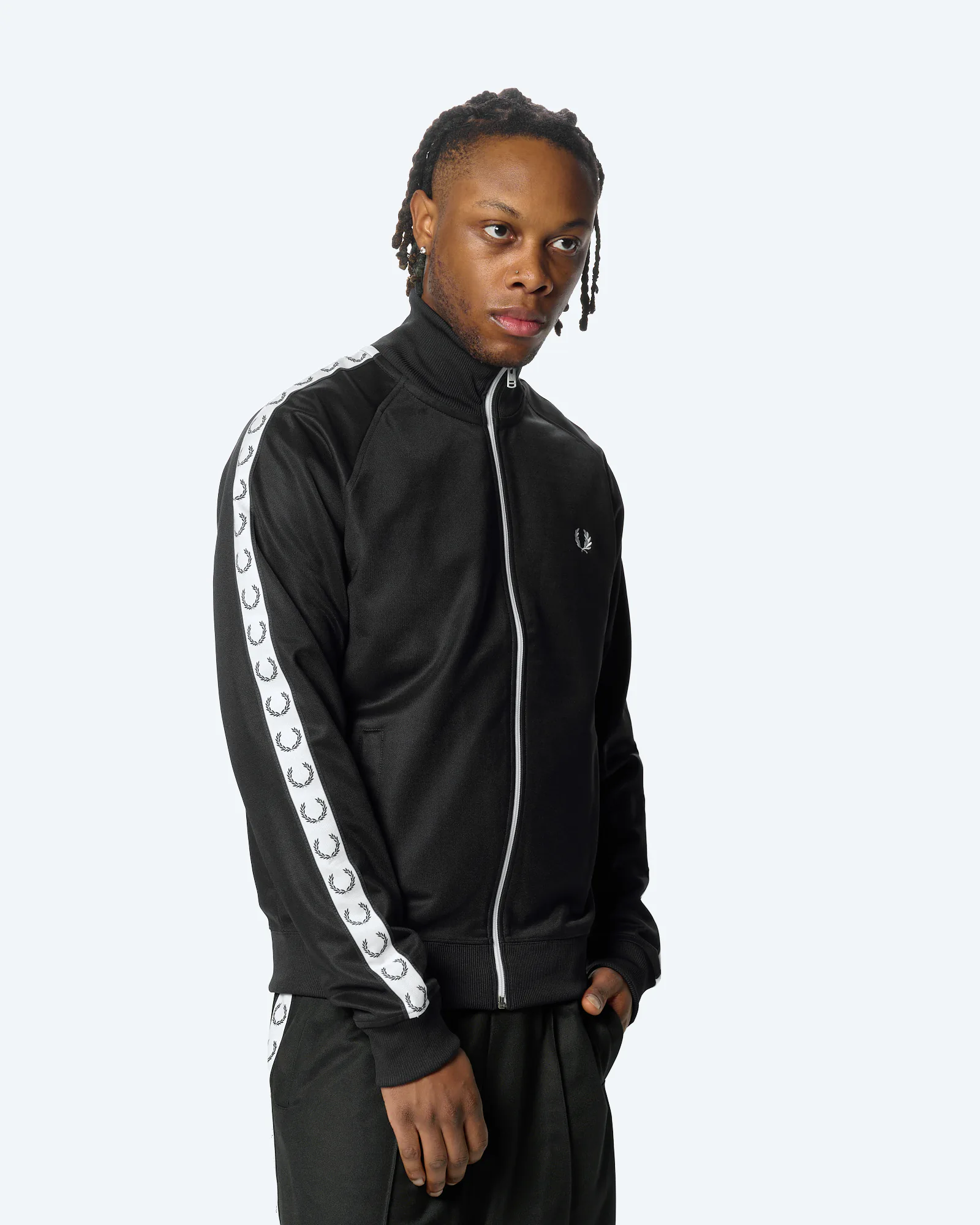Fred Perry Taped Track Jacket Black