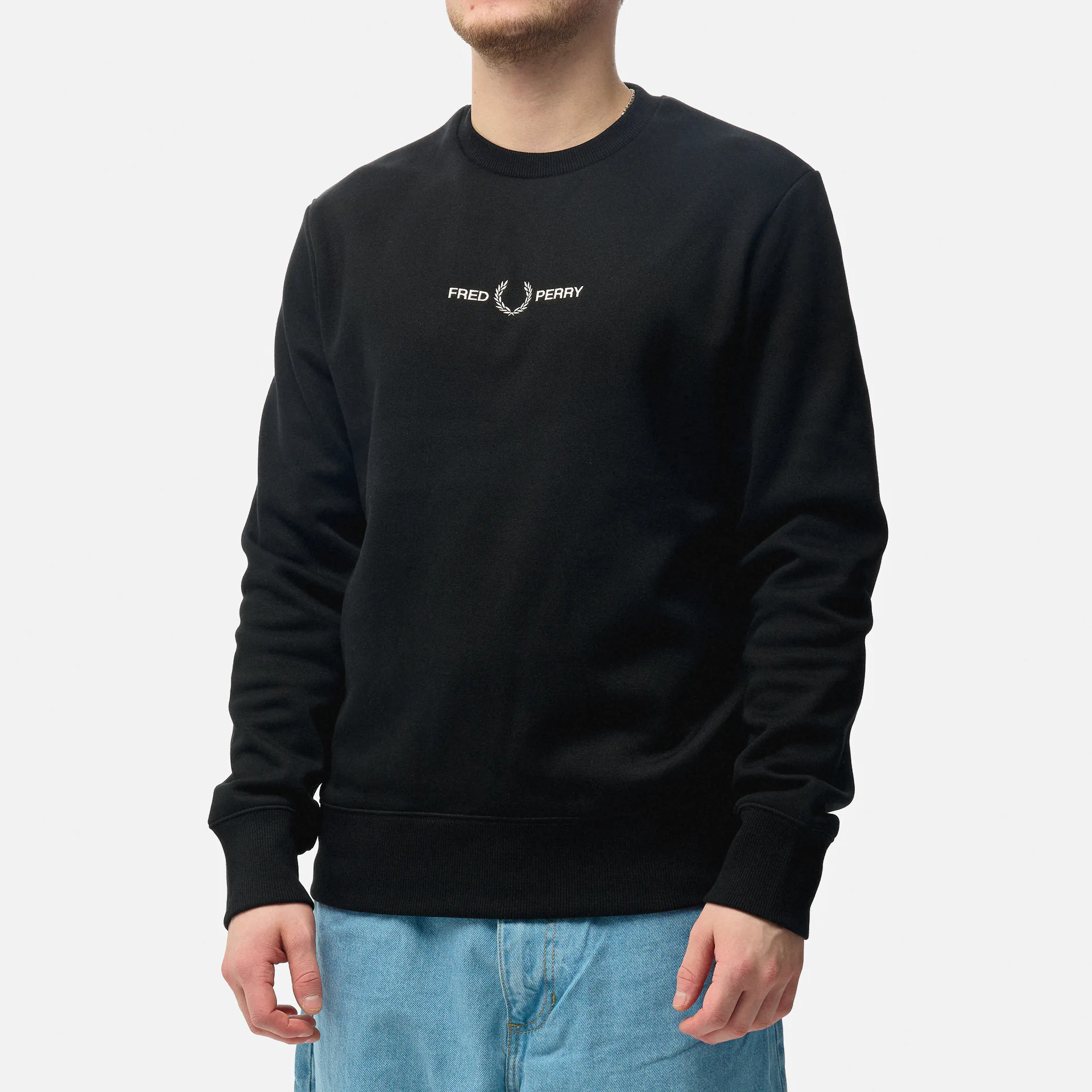 Fred Perry Embroidered Sweatshirt Black