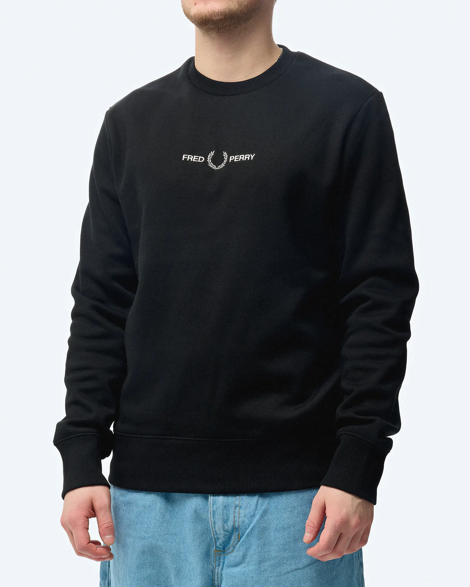 Fred Perry Embroidered Sweatshirt Black Fred Perry Embroidered Sweatshirt Black