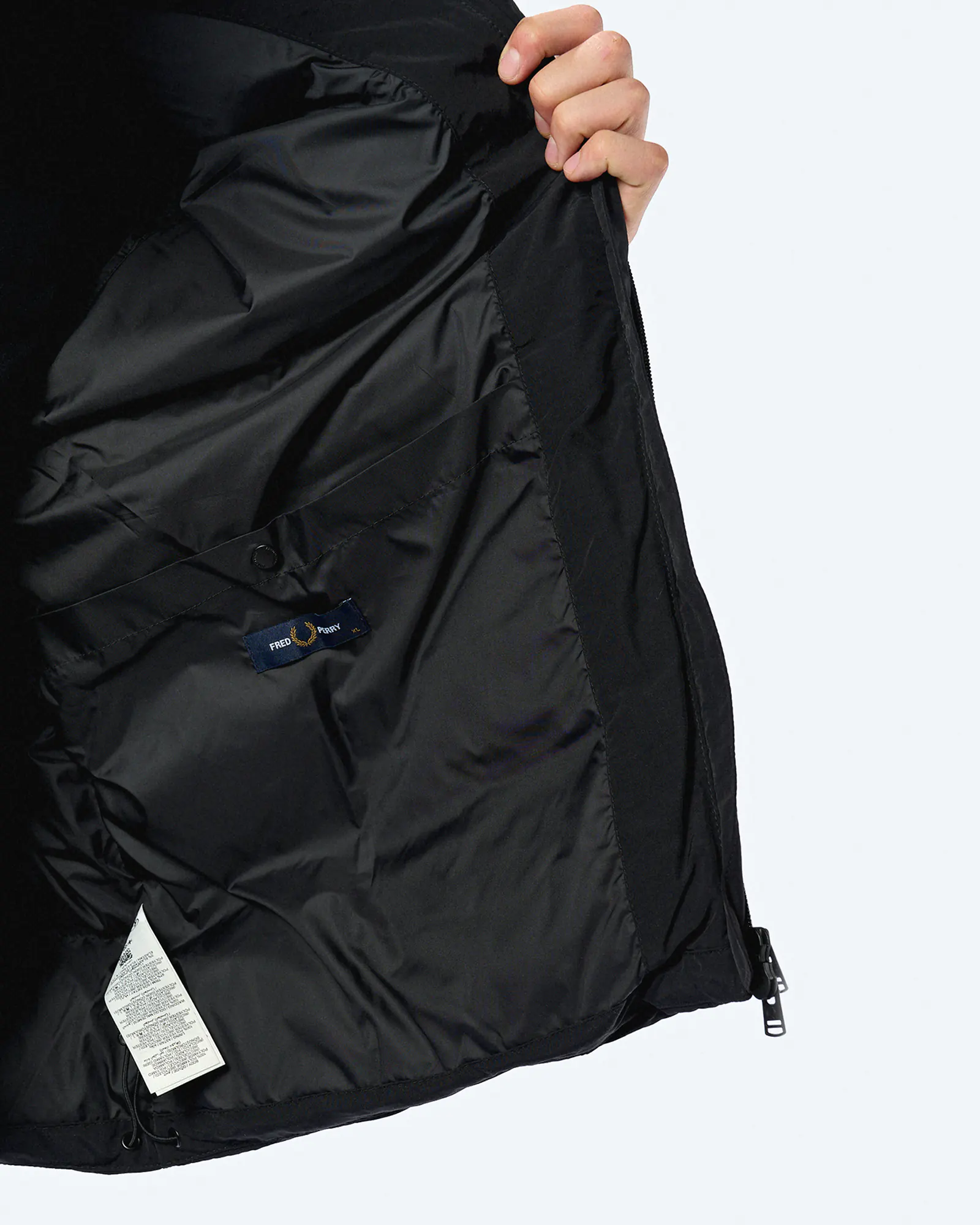 Fred Perry Raglan Sleeve Padded Jacket Black