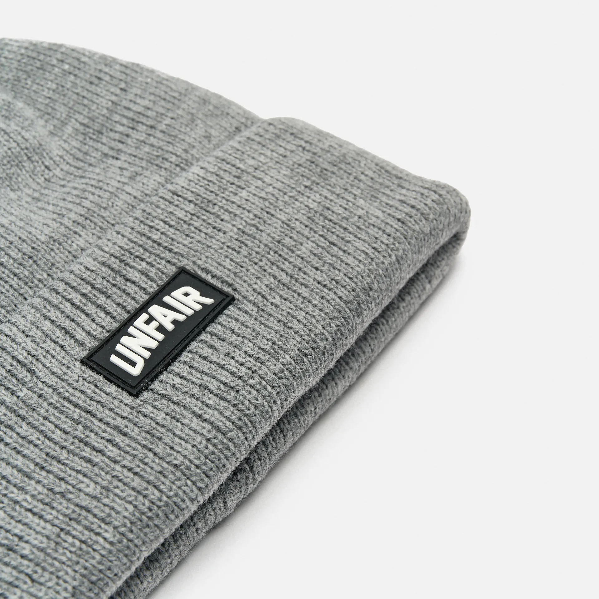 Unfair Athletics Curved Patch Beanie Grey Melange
