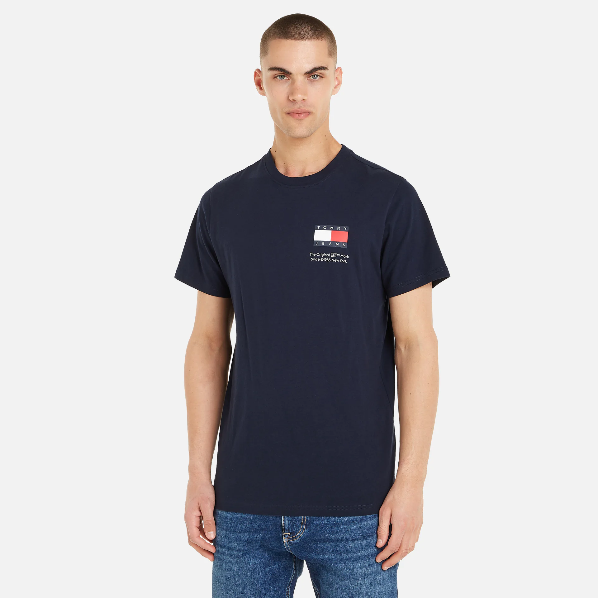 Tommy Jeans Slim Essential Flag T-Shirt Dark Night Navy