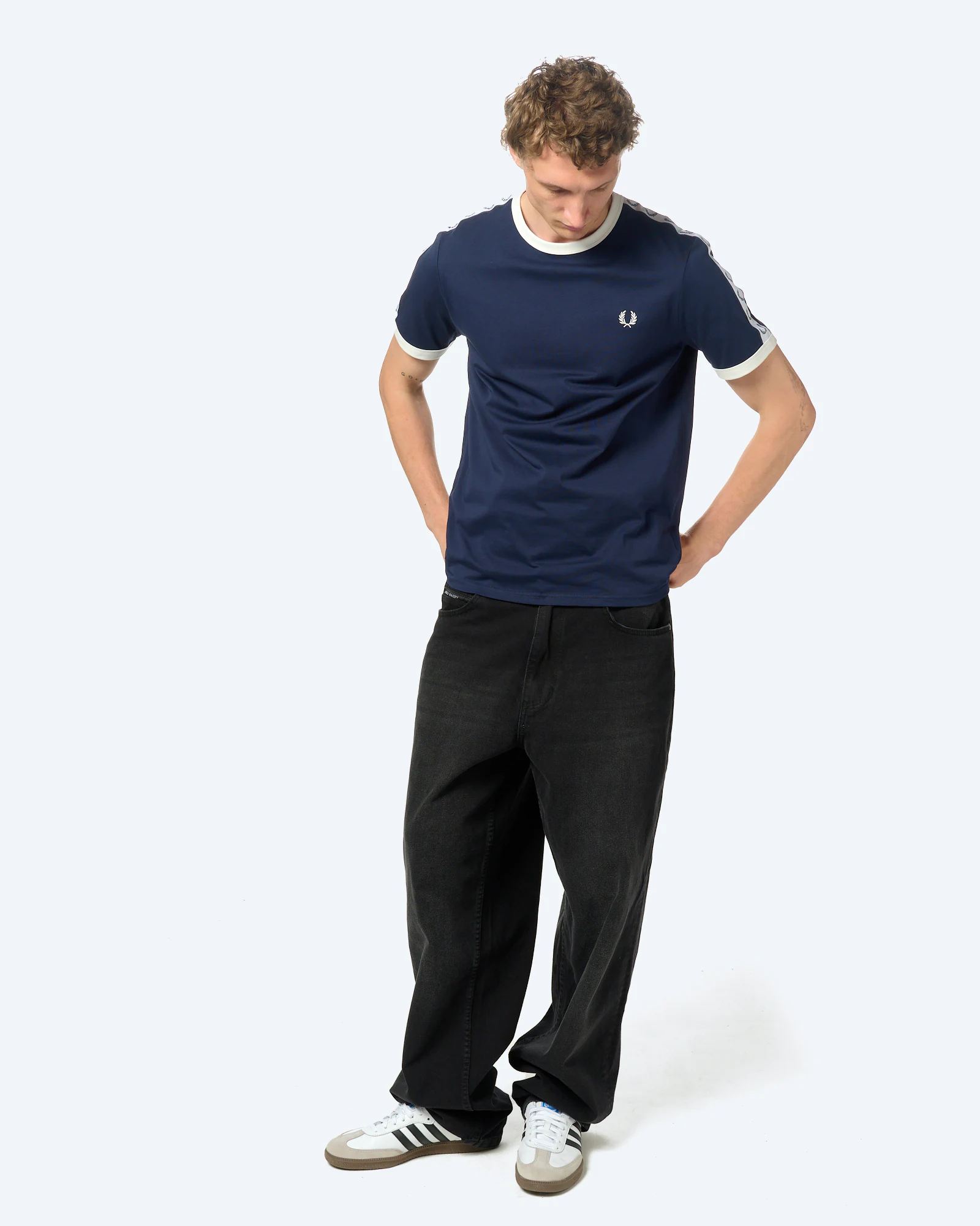 Taped Ringer T-Shirt Carbon Blue