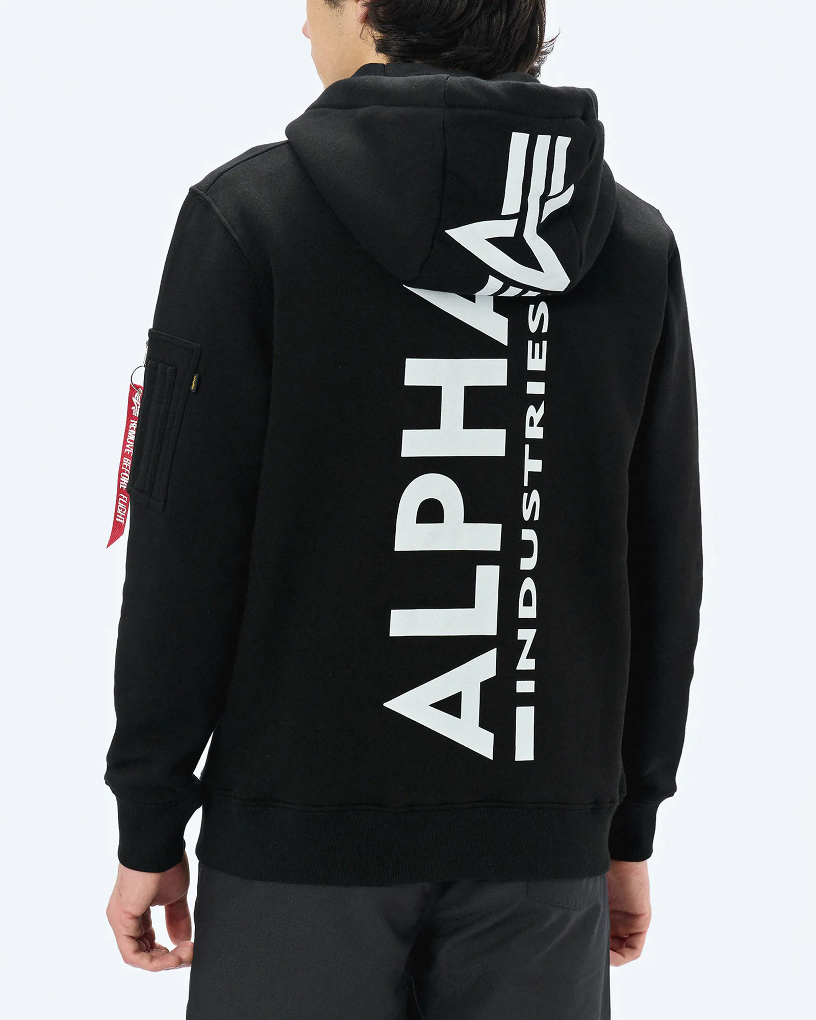 Alpha Industries Back Print Zip Hoody Black Alpha Industries Back Print Zip Hoody Black