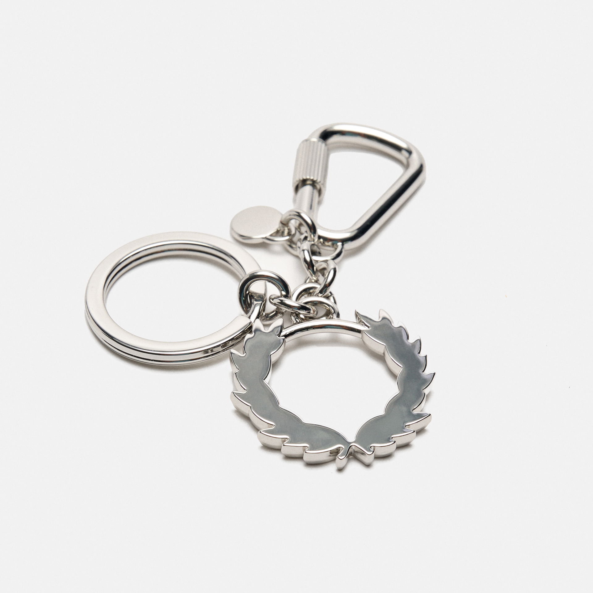 Fred Perry Laurel Wreath Keyring Shiny Silver