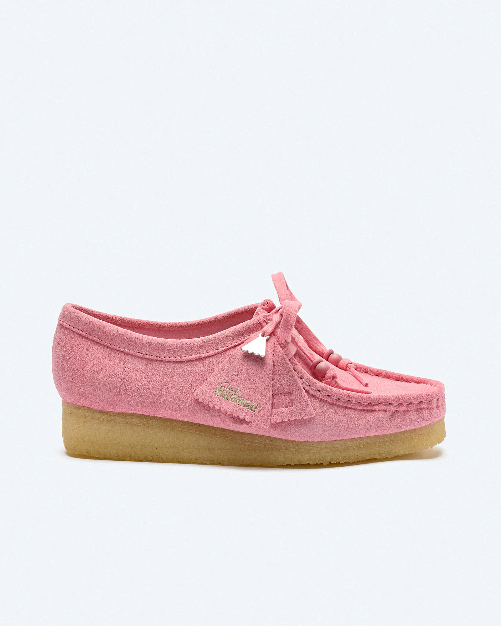 Clarks Women's Wallabee Suede Shoes Candy Pink