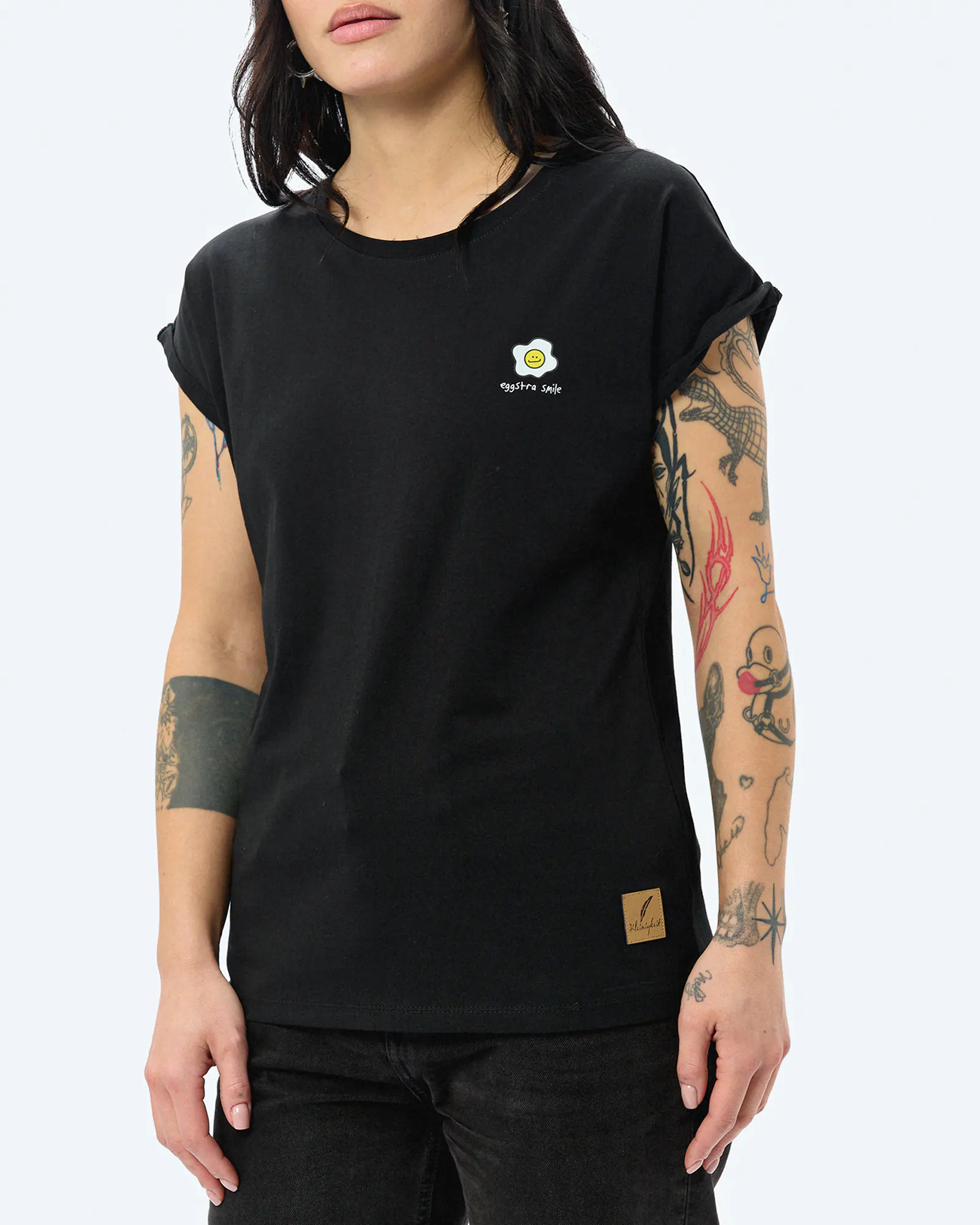 Kleinigkeit Görls Normalfit T-Shirt Eggstra Smile Black Kleinigkeit Görls Normalfit T-Shirt Eggstra Smile Black